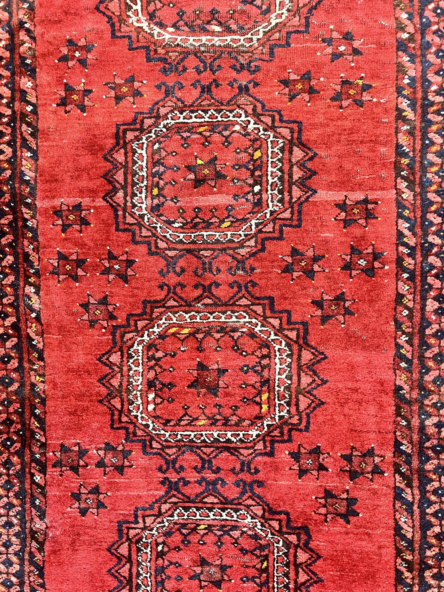 Afghan Rug 3x6, Semi Antique Vintage Oriental Carpet, Wool Handmade Red Rug, Tribal Rug, Afghan Beshir Rug