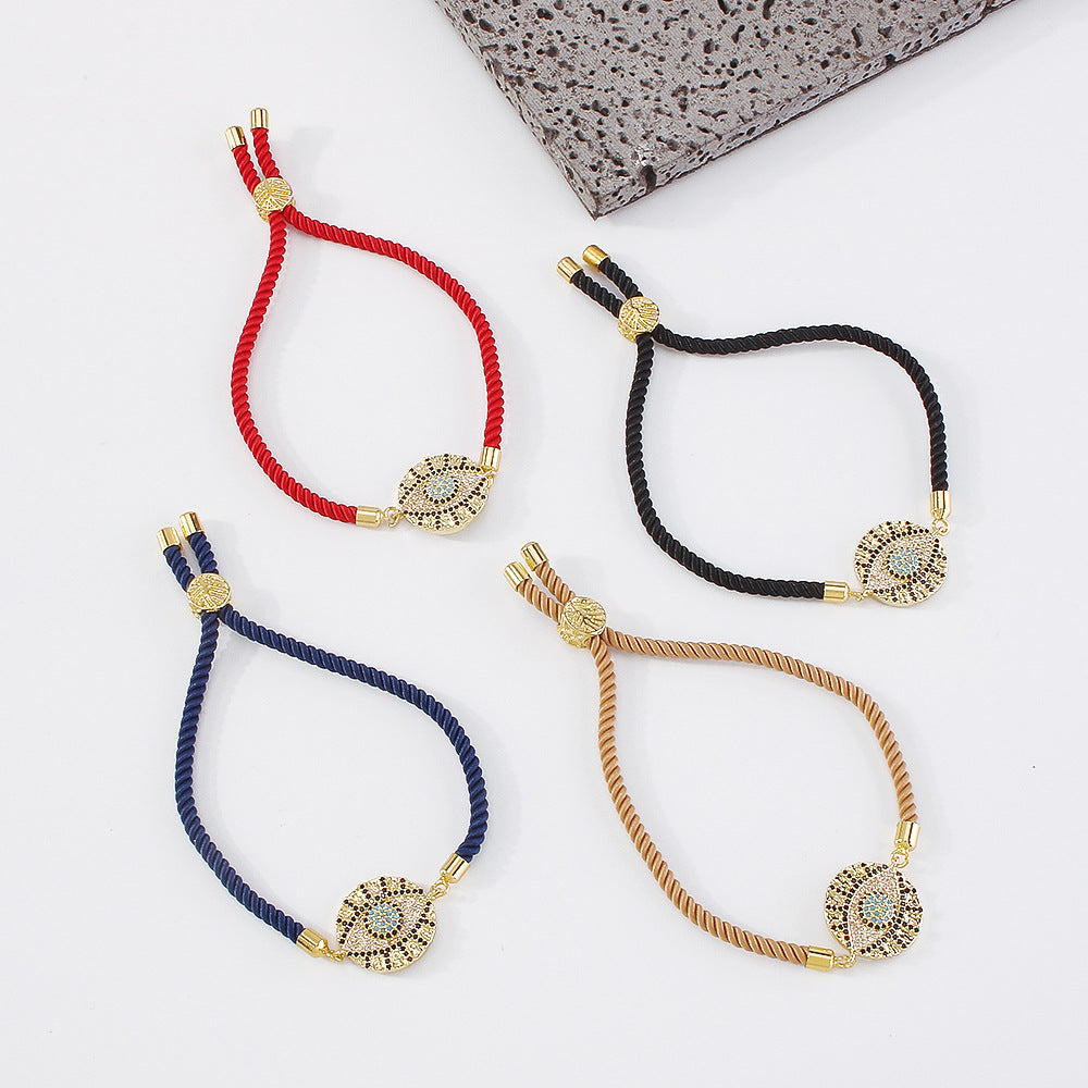 18K Gold Plated Evil Eye Cord Bracelets
