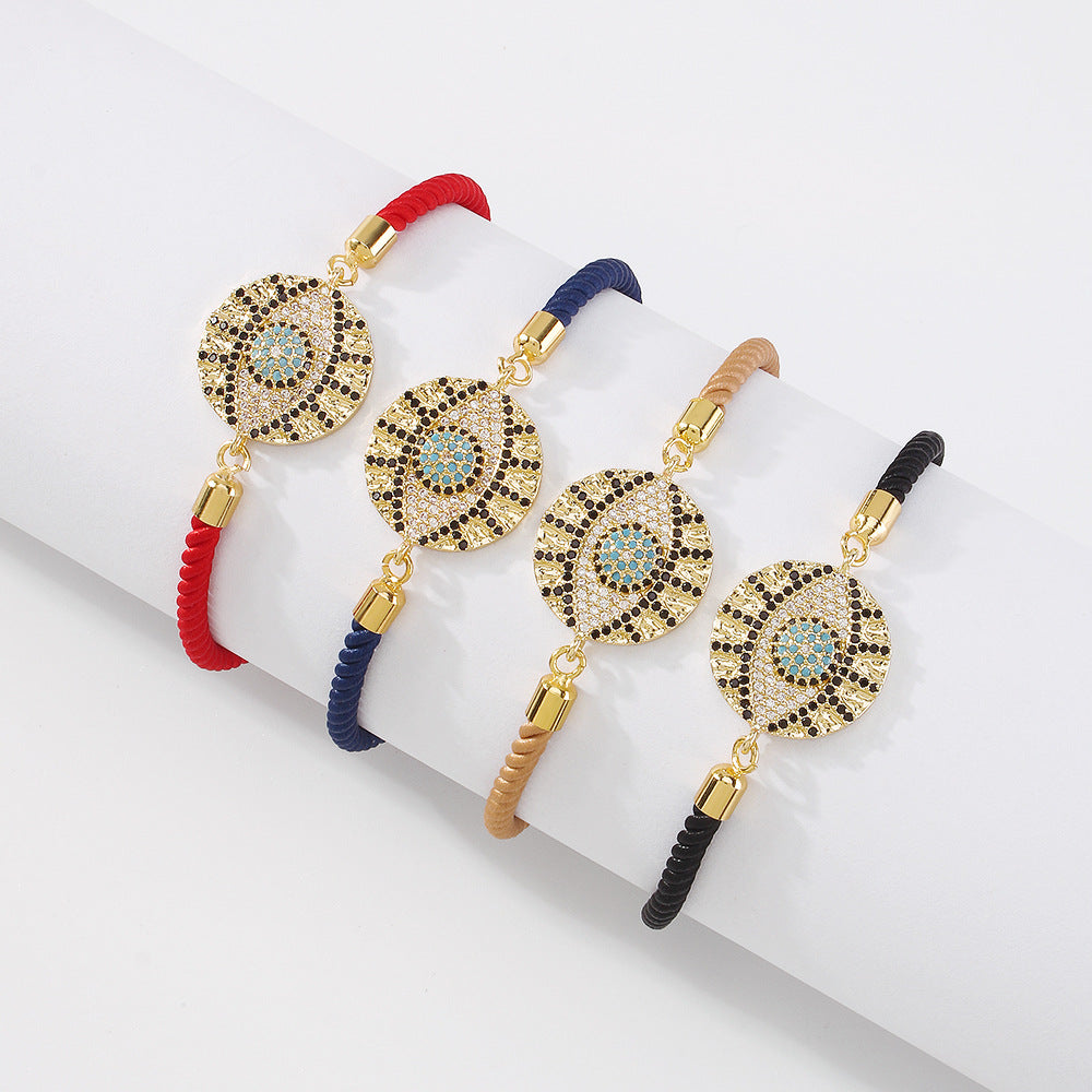 18K Gold Plated Evil Eye Cord Bracelets