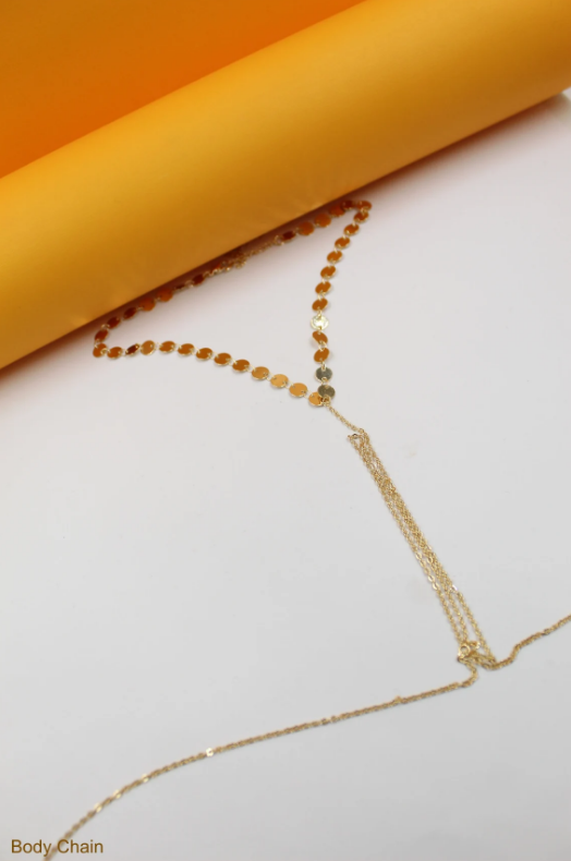 Minimalist Body Chain With Neck Round Discs (XX10)-0