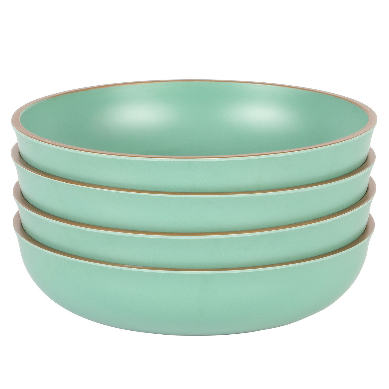 Gibson Home Rockabye 4 Piece 8.5 Inch Melamine Dinner Bowl Set In Green