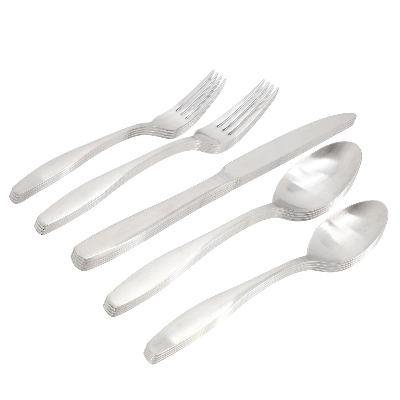 Gibson Home Karlton 20 Piece Stainless Steel Flatware Set in Matte Silver