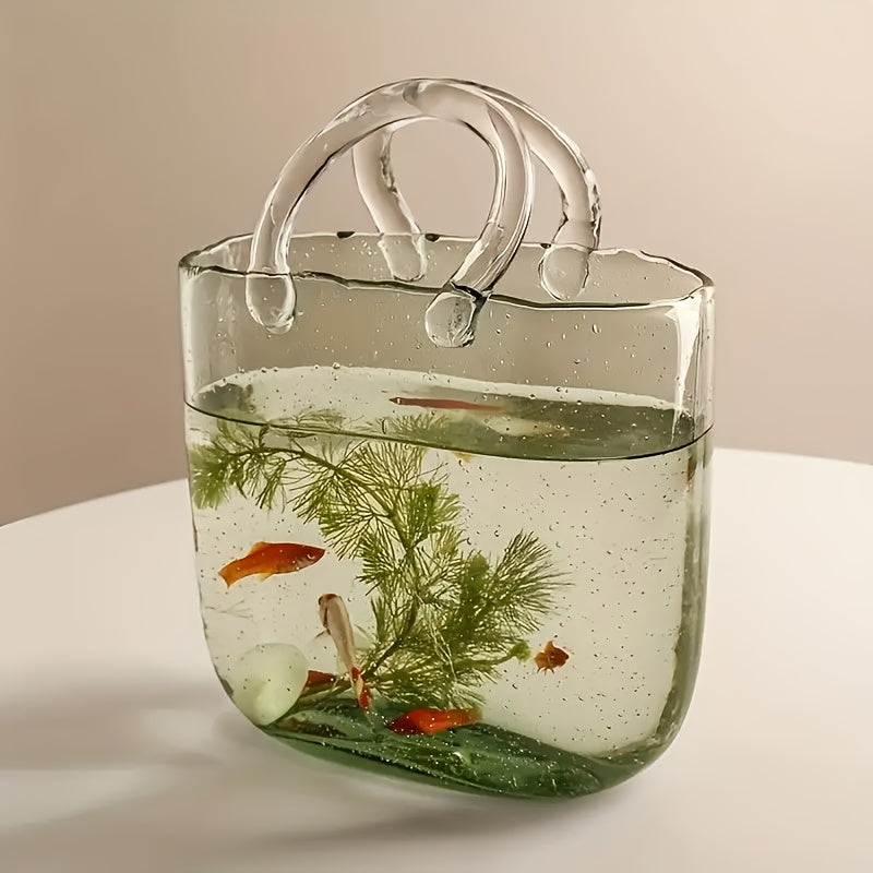 Nordic Style Handbag Glass Vase Fish Tank