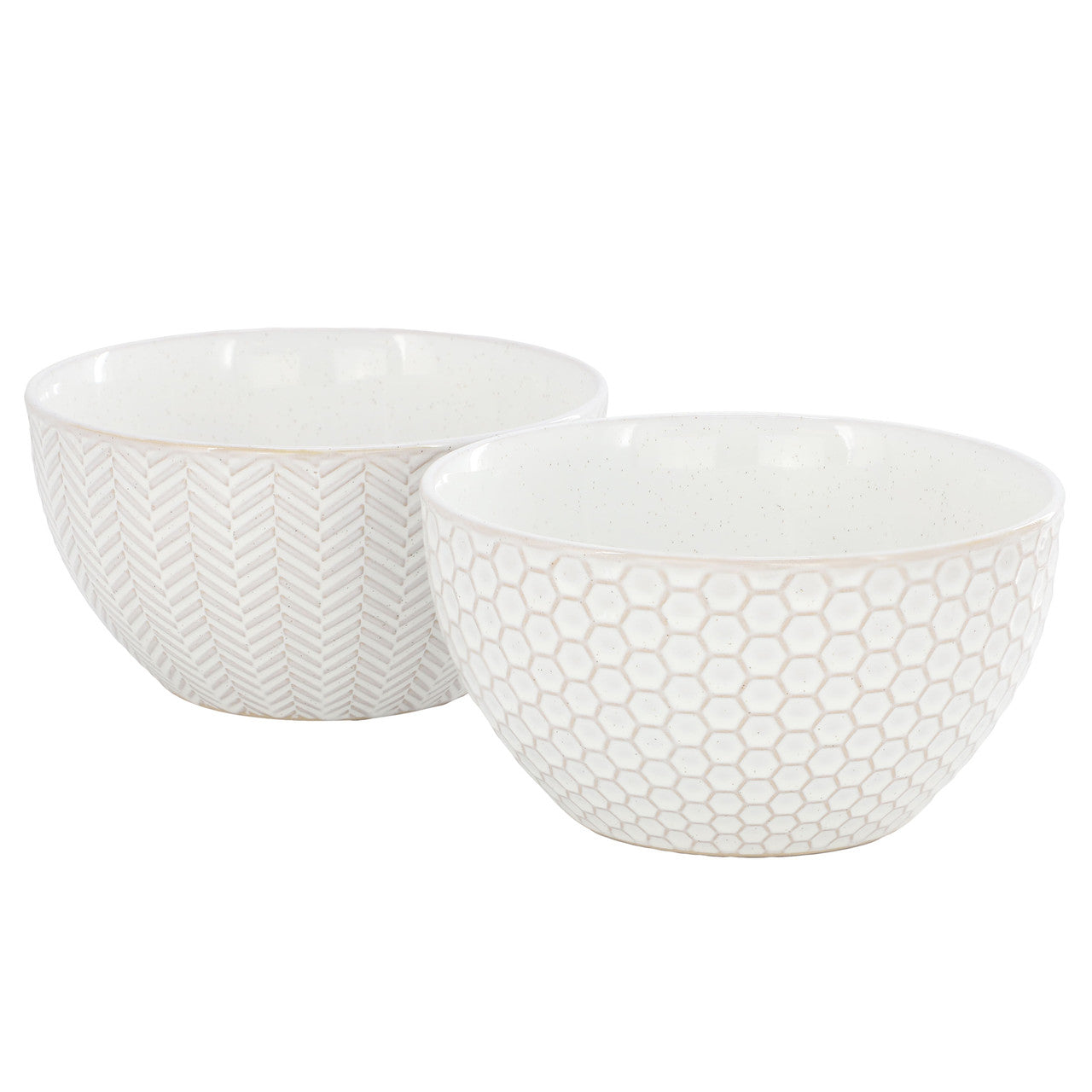 Gibson Elite Earlhart 2 Piece 6 Inch Ribbed Stoneware Cereal Bowl Set in White D970-148719.02