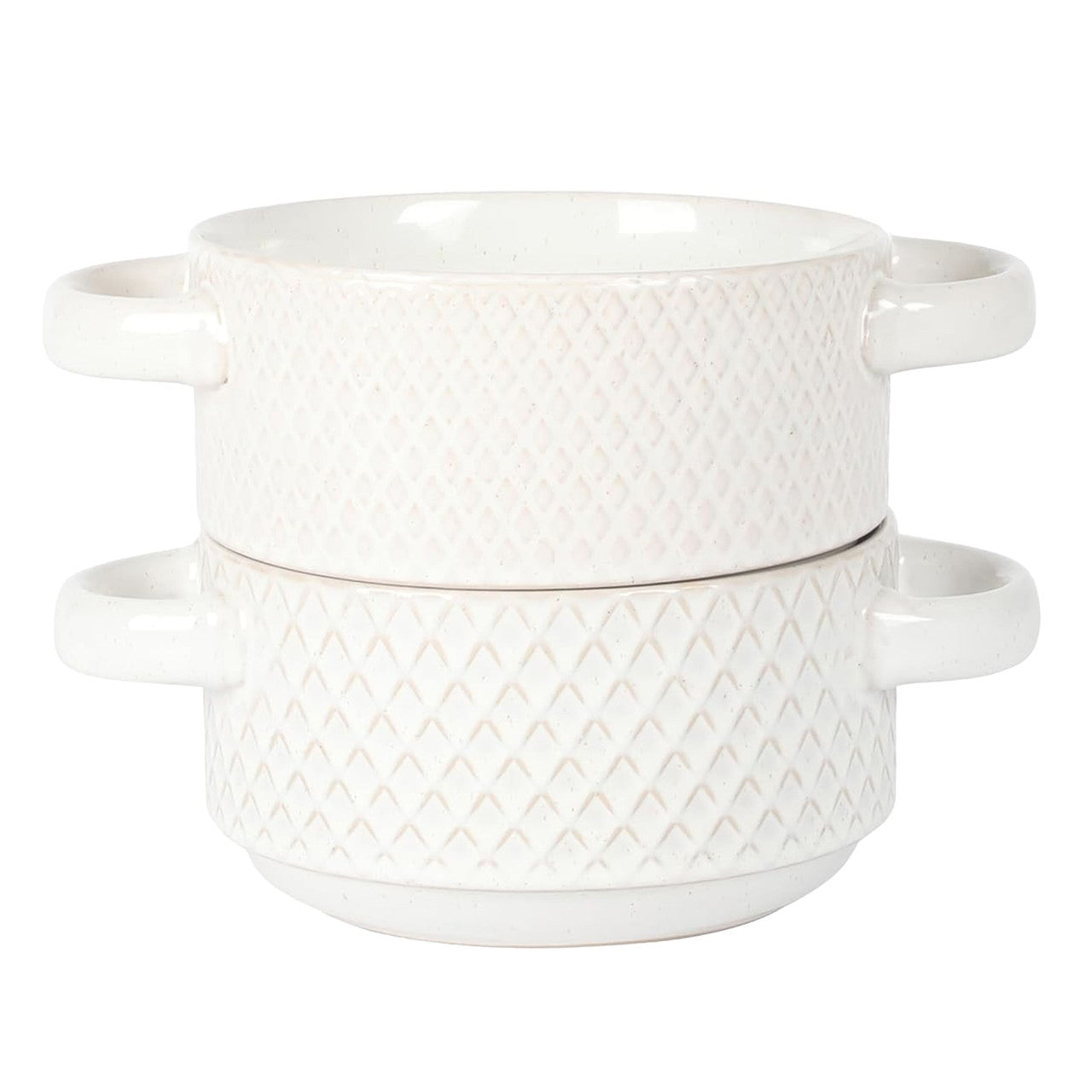 Gibson Elite Earlhart 2 Piece 6 Inch Ribbed Stoneware Soup Bowl Set with H D970-148720.02