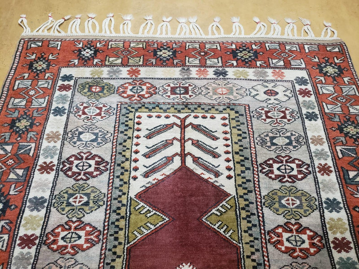 5x8 Turkish Rug - Turkish Oriental Carpet - Tribal Rug - Talesh Rug - Hand Knotted Wool Area Rug 4' 4" x 7' 6" Bedroom Rug Vintage