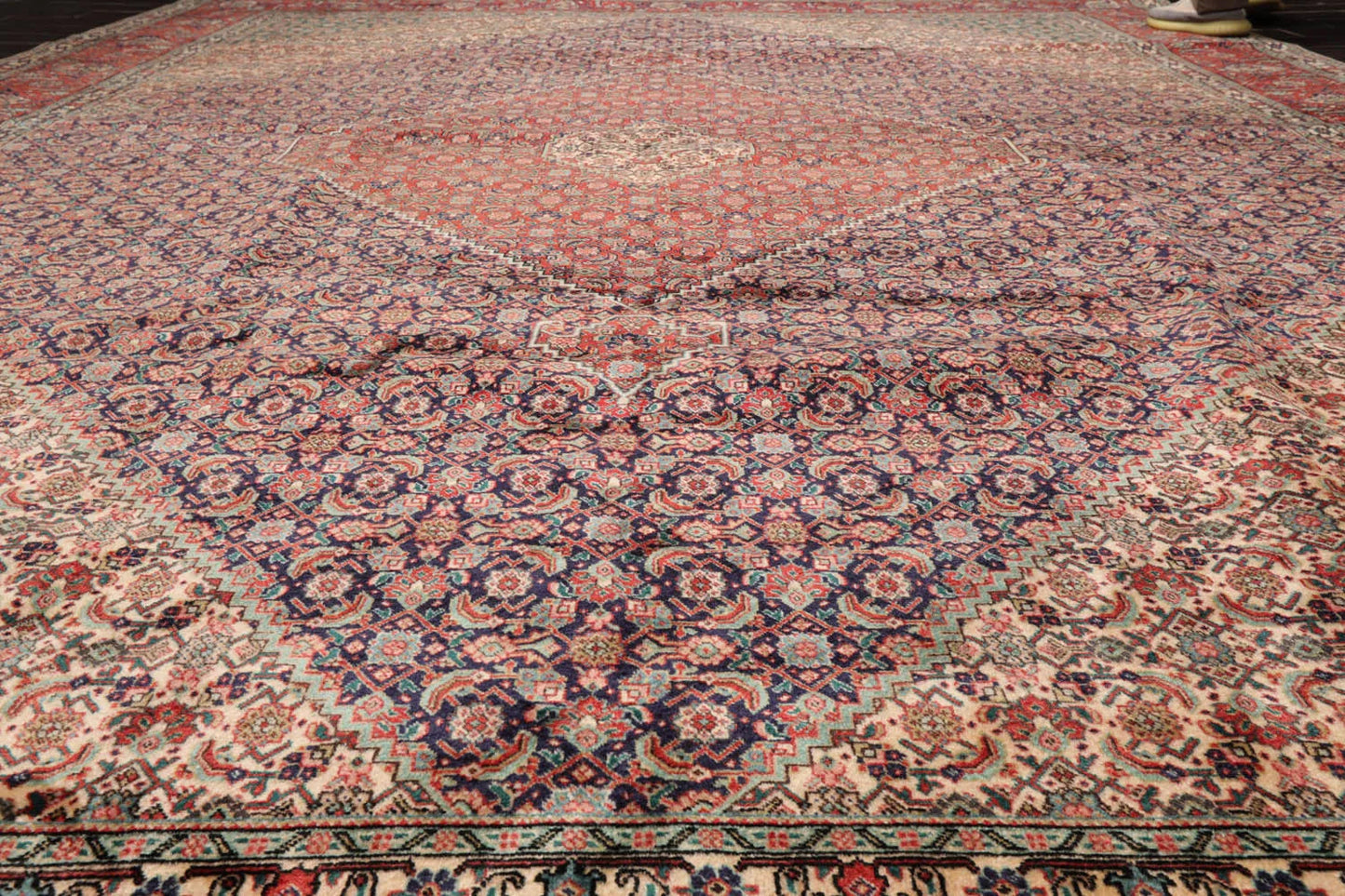 10x14 Midnight Blue Hand Knotted 100% Wool Bidjar Traditional 300 KPSI Oriental Area Rug-3
