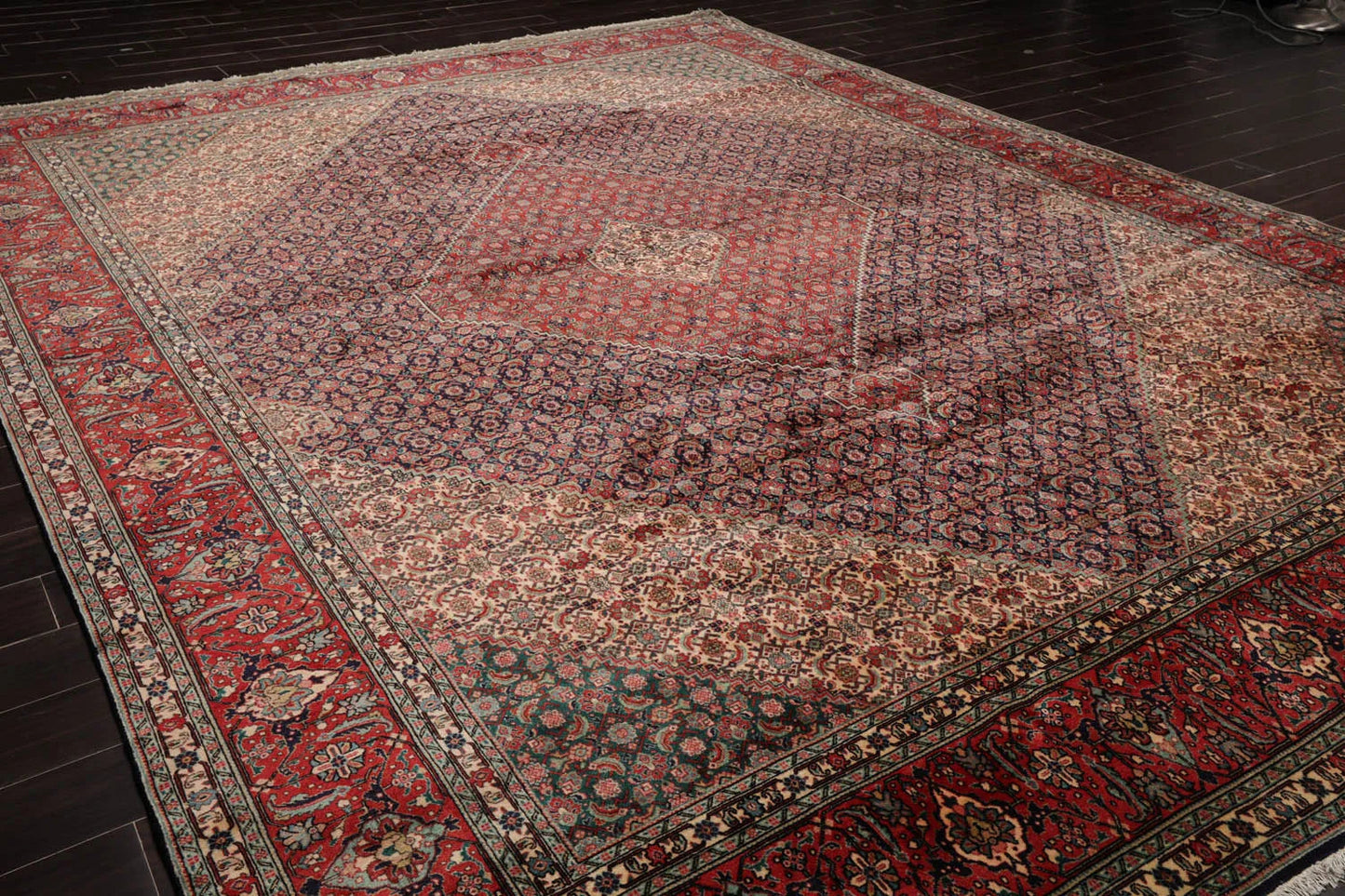 10x14 Midnight Blue Hand Knotted 100% Wool Bidjar Traditional 300 KPSI Oriental Area Rug-4