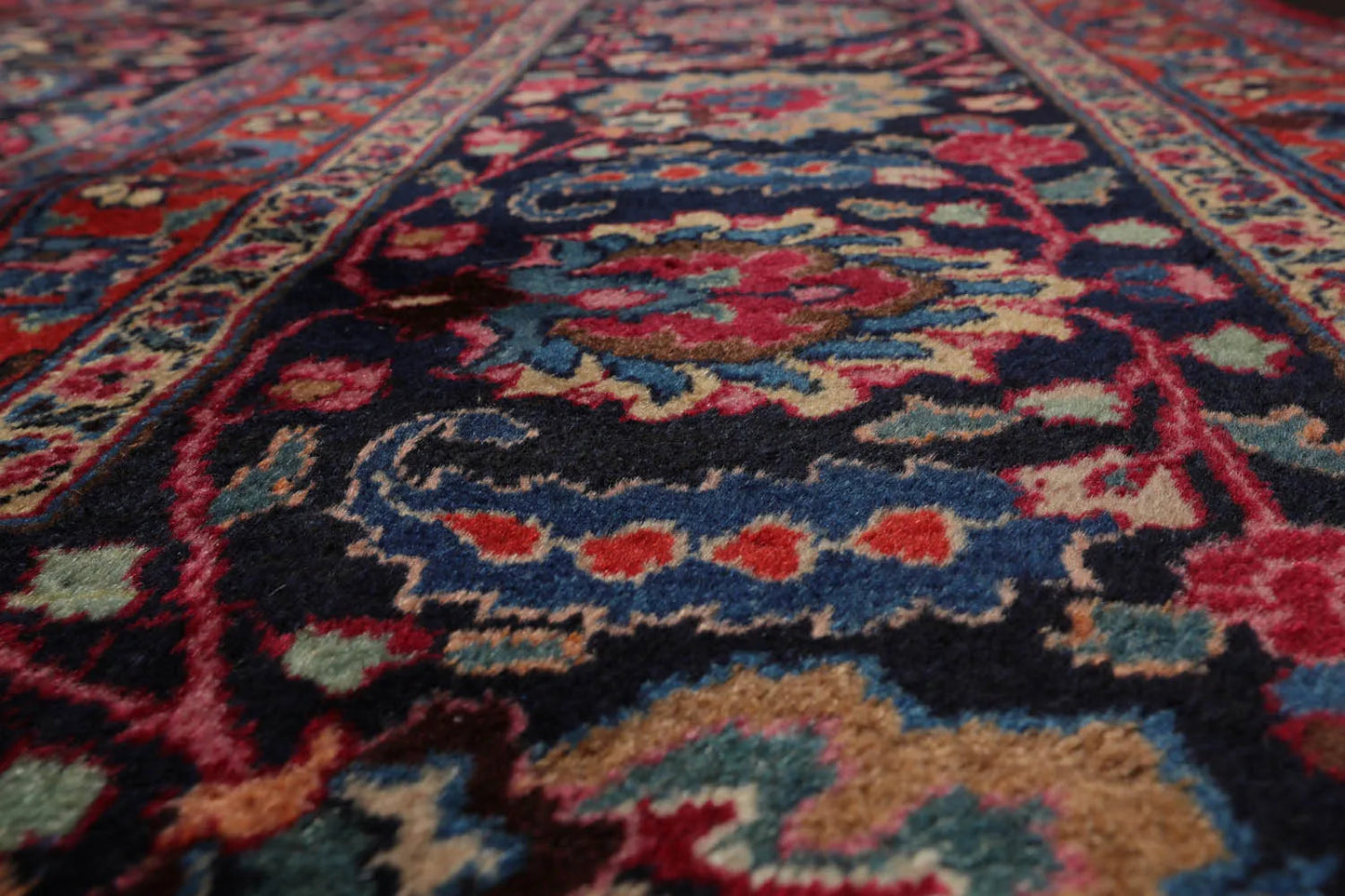 10'9"x16'5" Palace Burgundy Hand Knotted 100% Wool Mashad Traditional 200 KPSI Oriental Area Rug-4