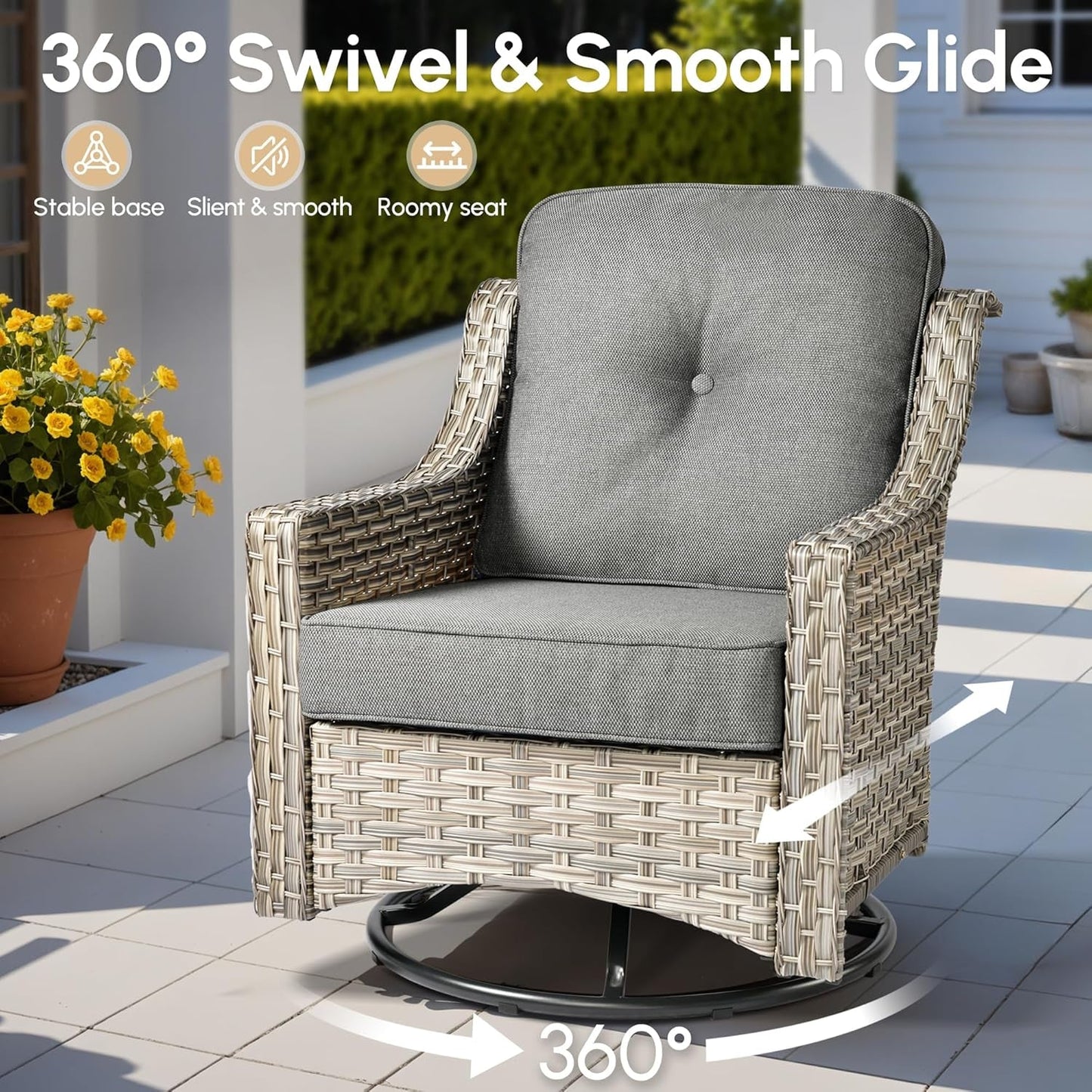 10 Piece Outdoor Patio Furniture Set with Fire Pit