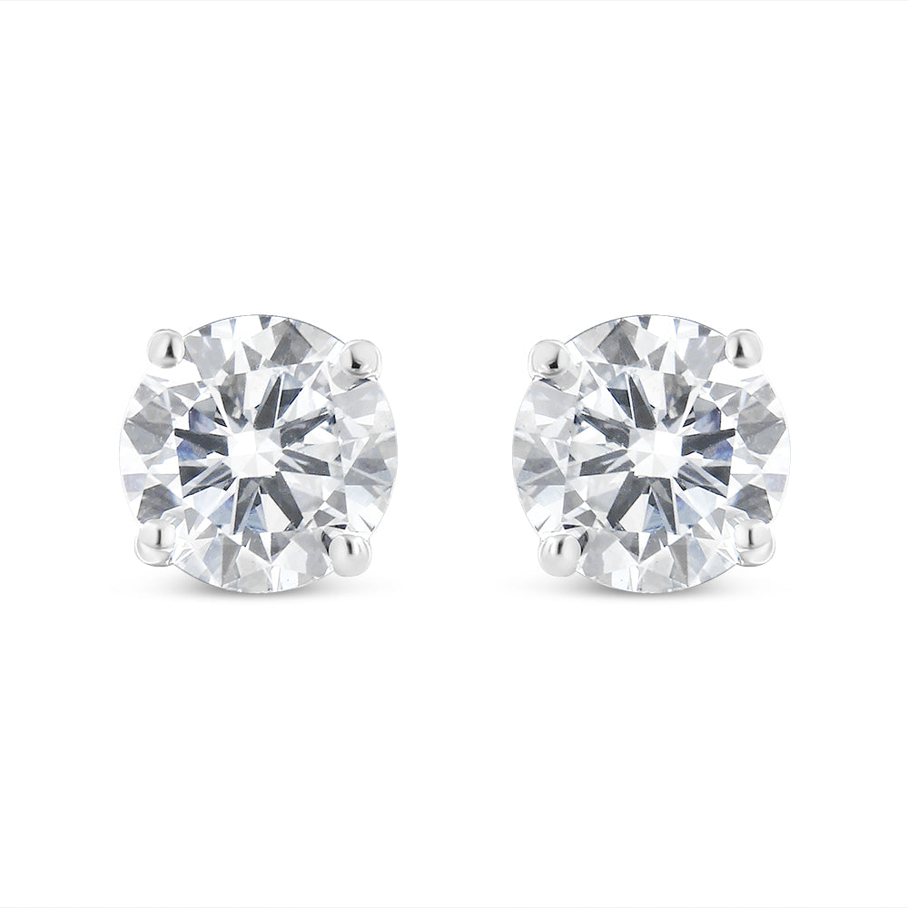 14K White Gold 1 1/2 Cttw Lab Grown Diamond Solitaire Stud Earrings with Screwbacks (F-G Color, VS2-SI1 Clarity)-1