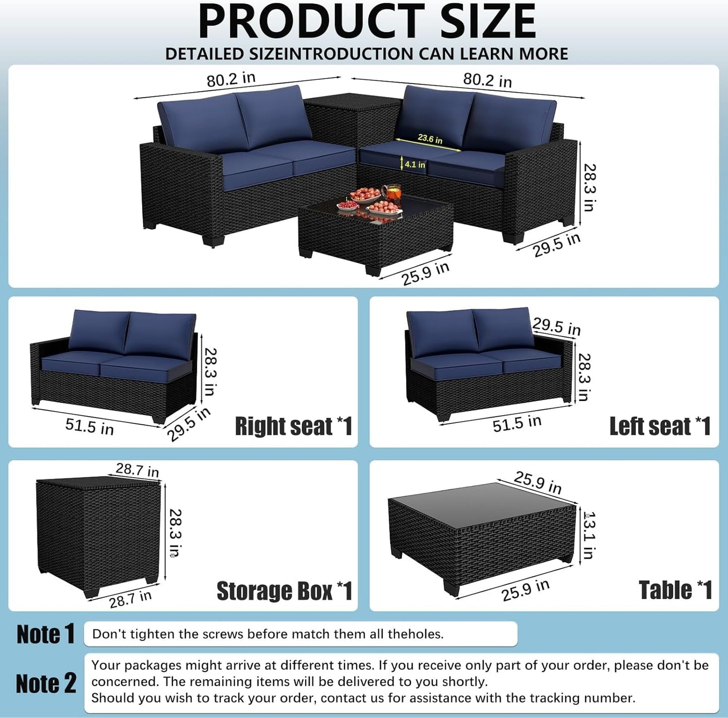 Premium Rattan Outdoor Furniture Set with Storage Solutions