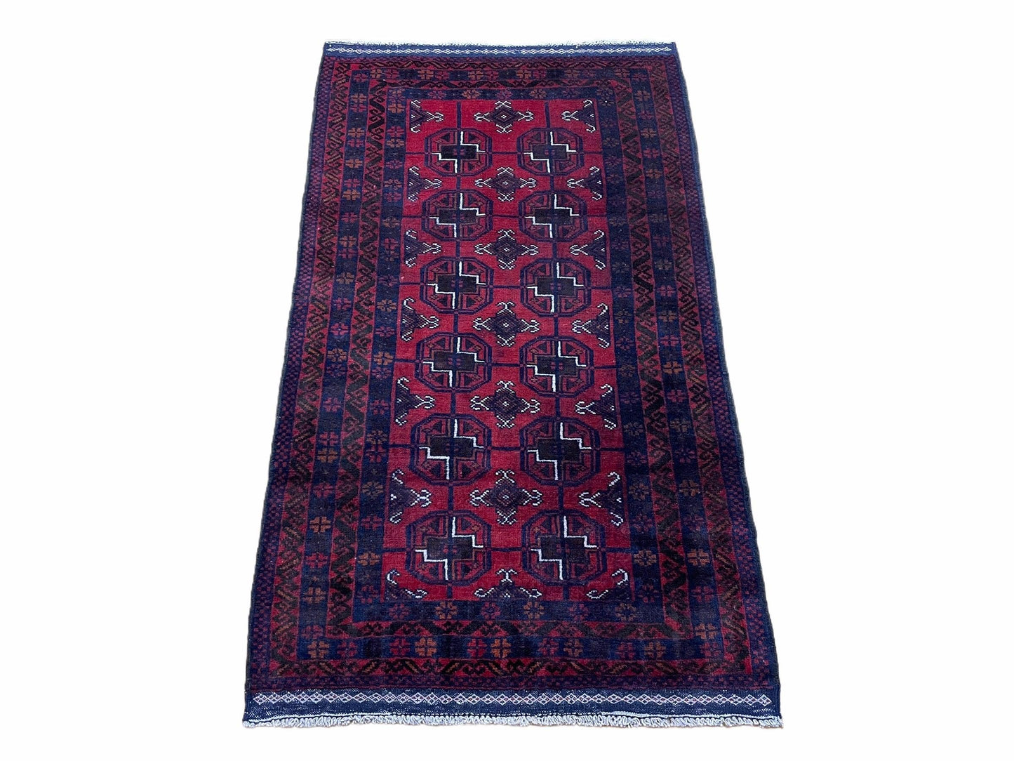 3 X 5 Vintage Handmade Tribal Wool Rug Balouchi Rug Afghan Rug Red Beige Nice