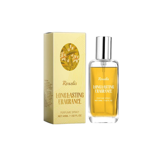 Roxelis long-lasting fragrance perfume spray bottle with box, enriched with floral notes and extracts.
