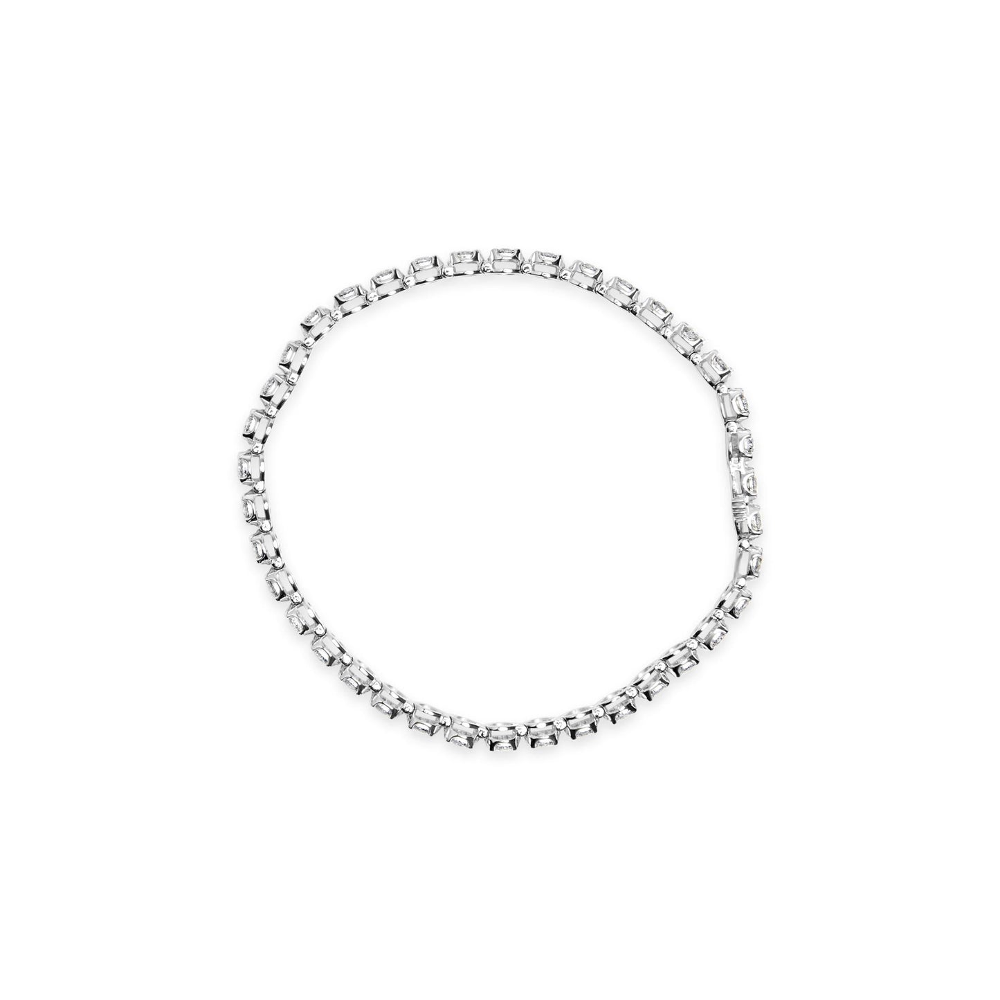 10K White Gold 3.00 Cttw Miracle Set Diamond Bezel Link Style Tennis Bracelet (H-I Color, I2-I3 Clarity) - 7.5"-2