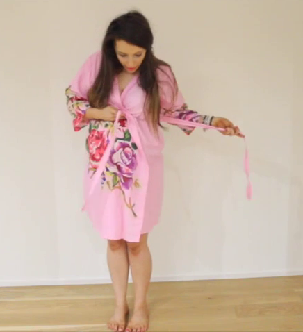 Pink Floral Maternity Hospital Gown-2