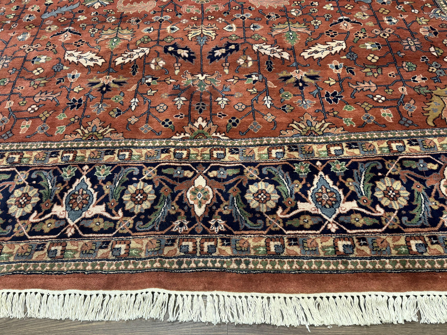 Indo Persian Heriz Rug 10x15, Allover Pattern, Large Wool Handmade Rug-4