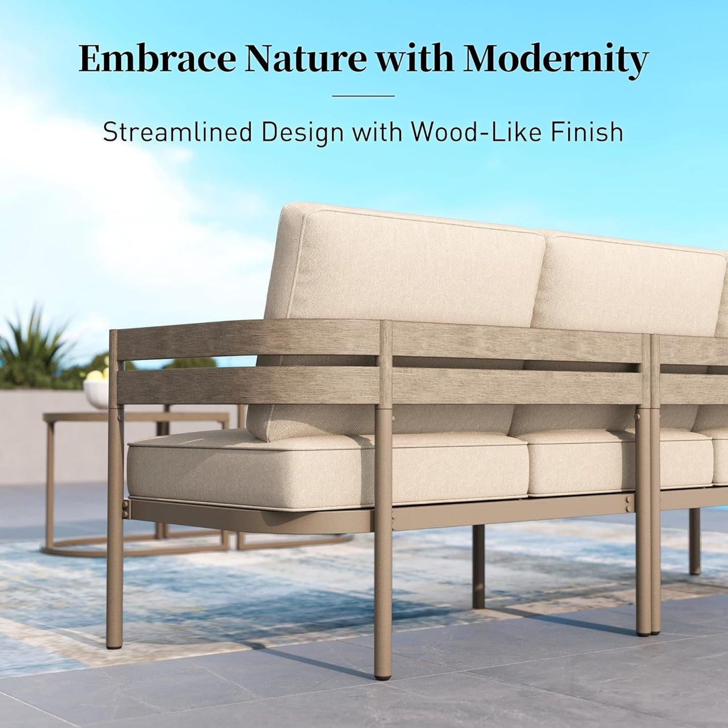 Modern Metal Frame Patio Furniture Set for Outdoor Comfort