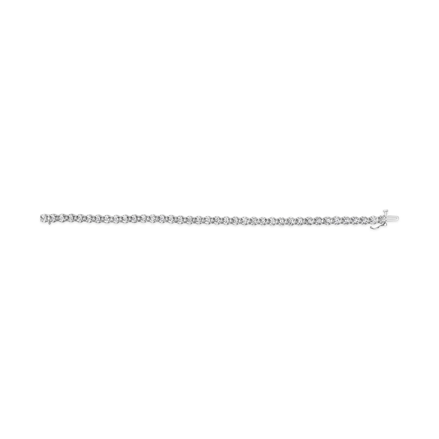 10K White Gold 3.00 Cttw Miracle Set Diamond Bezel Link Style Tennis Bracelet (H-I Color, I2-I3 Clarity) - 7.5"-3