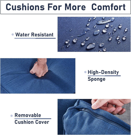 Outdoor Wicker Furniture Set with Swivel Rocker Chairs