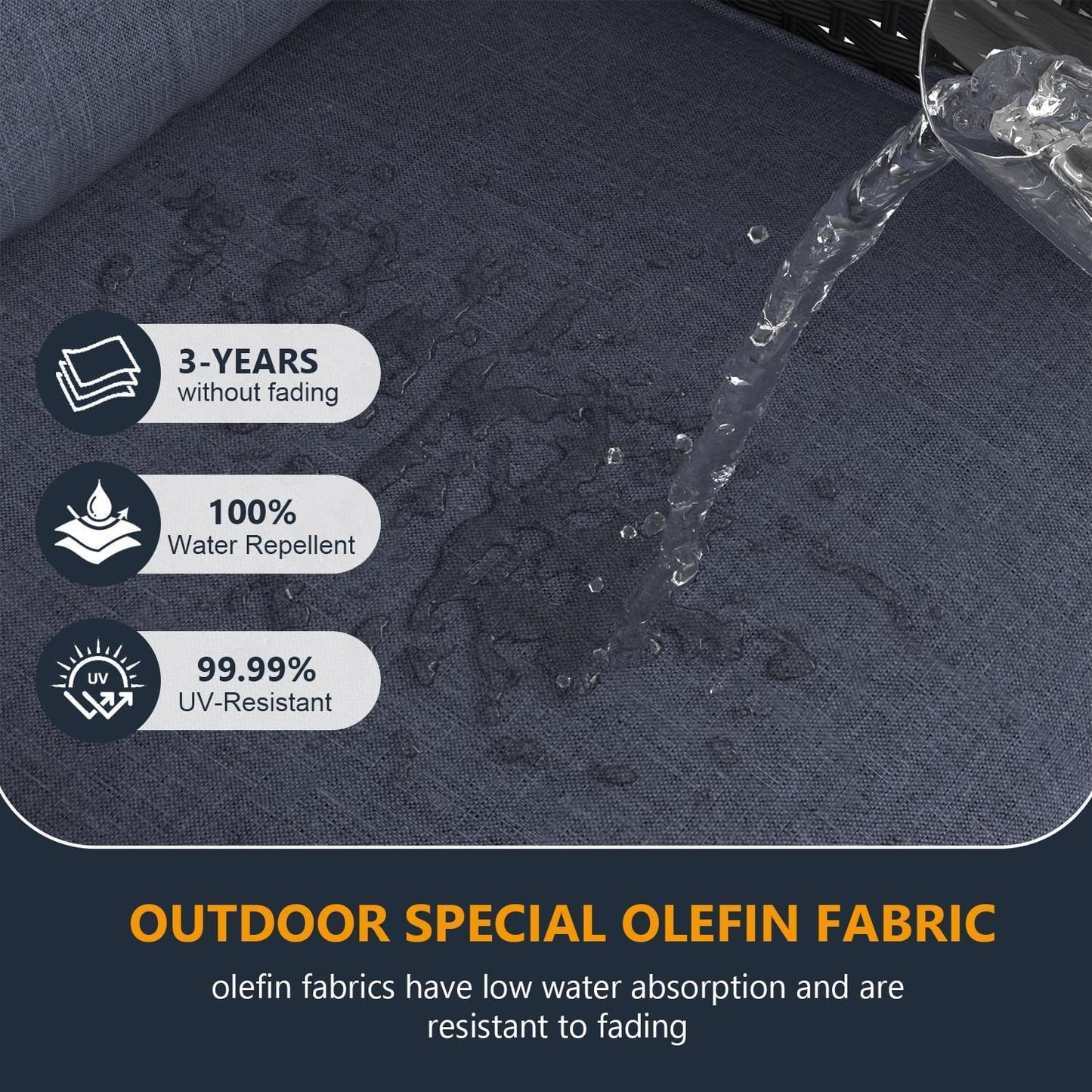 Outdoor Patio Furniture Sets with Fire Pit Table 10 Pieces Wicker Swivel Rocker Chairs and Sofa Sets for Backyard Deck-2