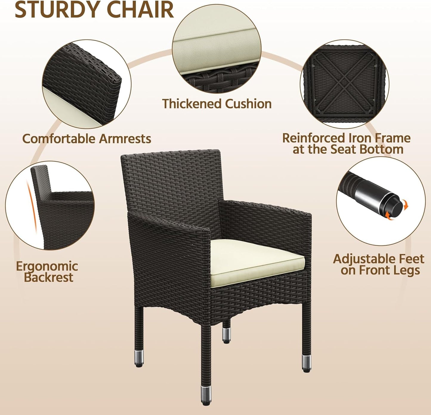 Five Piece Outdoor Rattan Furniture Set with Umbrella