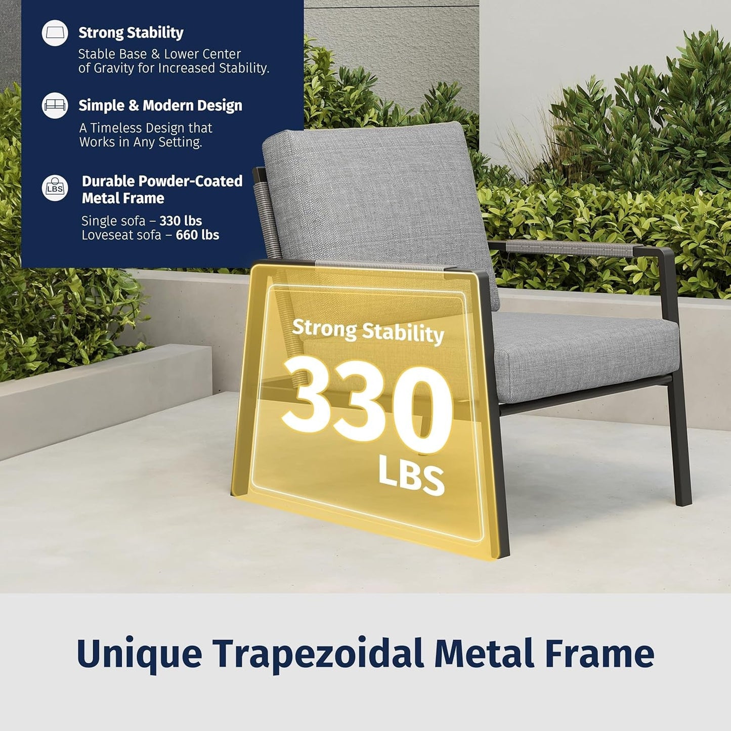 Waterproof 4-Piece Patio Furniture Set with Cushions-2