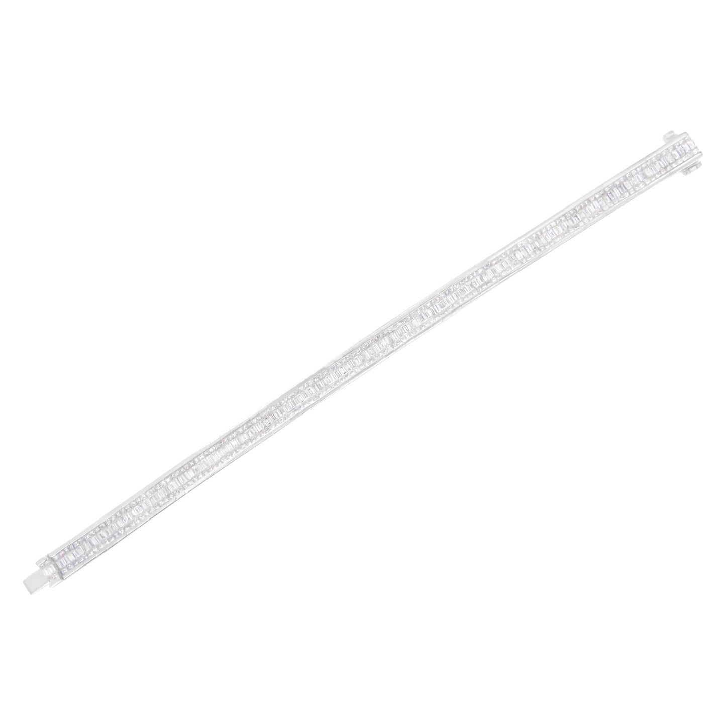 14K White Gold 7 7/8 Cttw Princess and Baguette Diamond Eternity Line Tennis Bracelet (G-H Color, SI1-SI2 Clarity) - 7" Inches-4