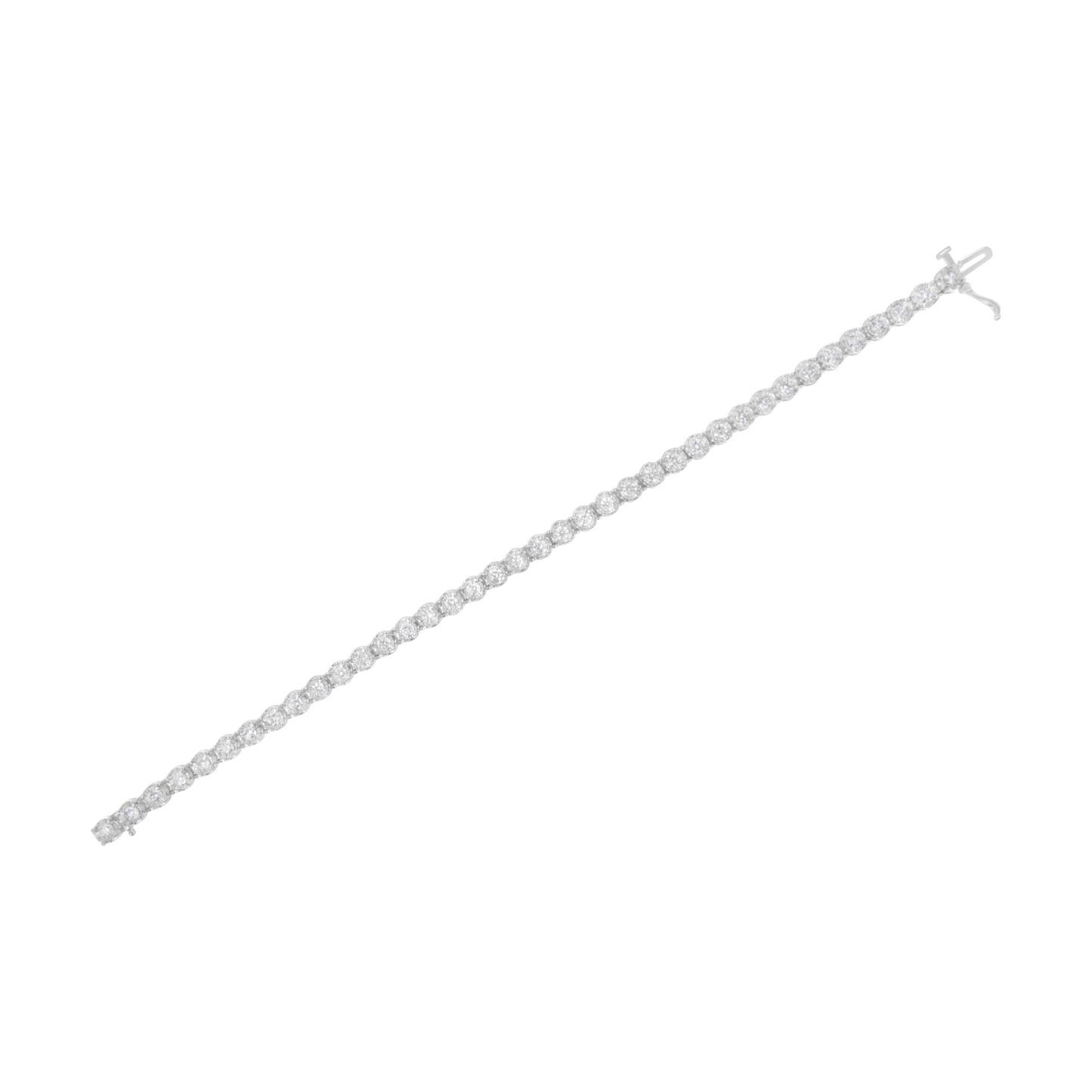 10K White Gold 3.00 Cttw Miracle Set Diamond Bezel Link Style Tennis Bracelet (H-I Color, I2-I3 Clarity) - 7.5"-4