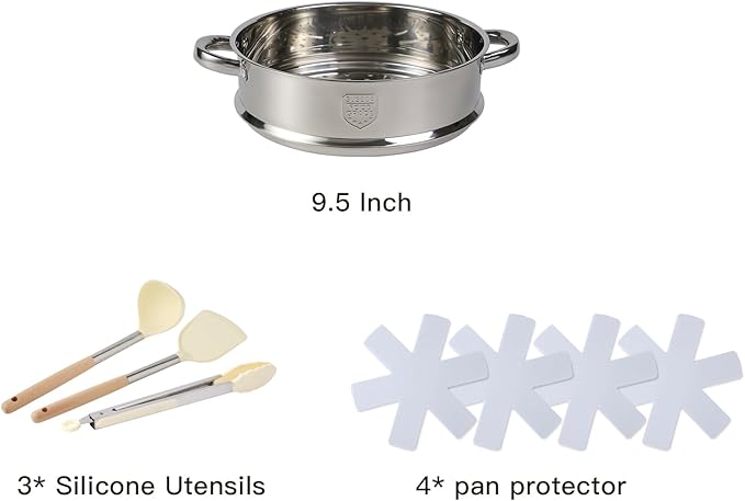 16PCS Pots and Pans Set Non Stick Cookware Set Nonstick with Cooking Set (white, 16pieces)