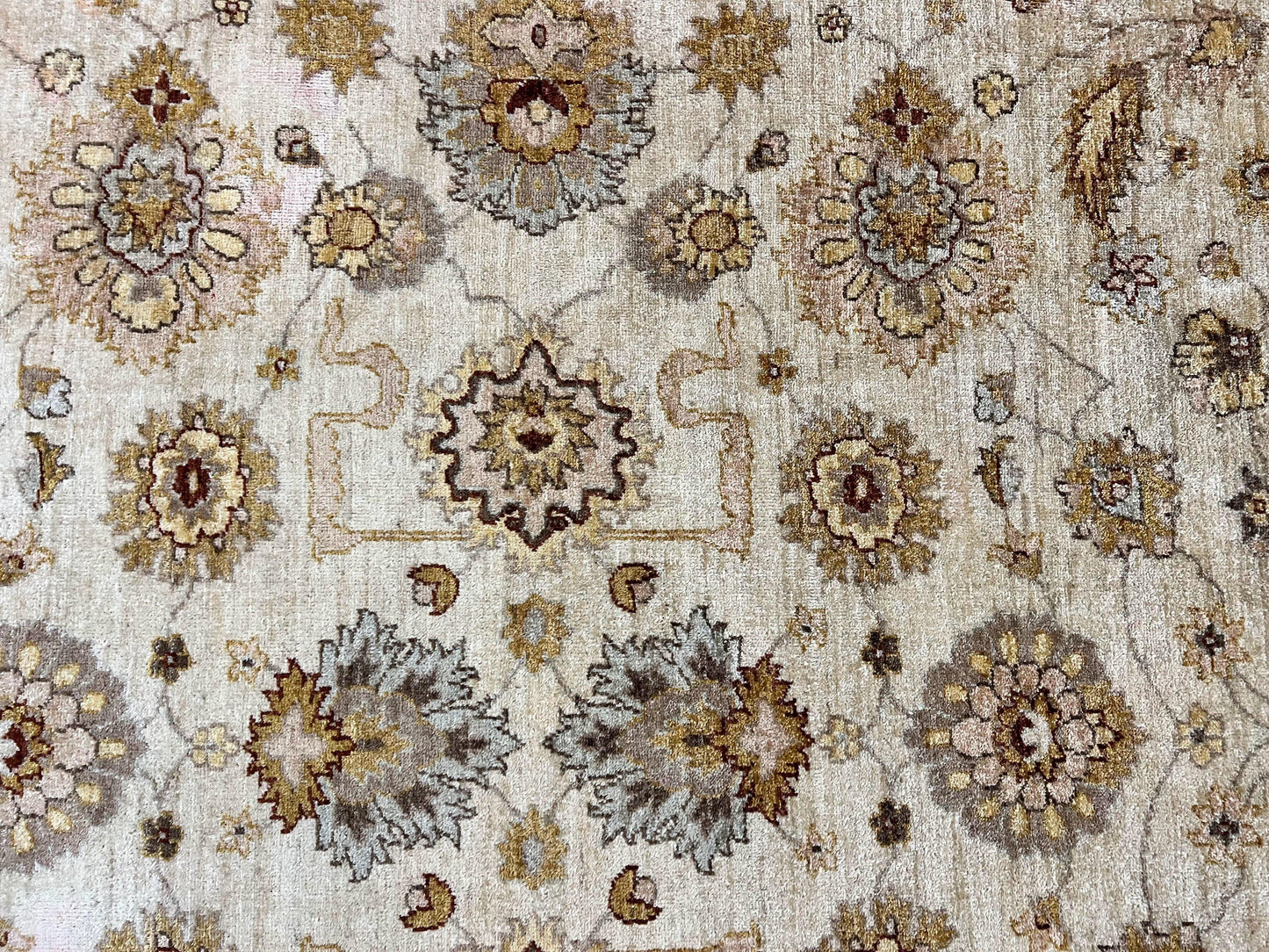 Peshawar Rug 8x10, Oushak Rug, Neutral Colors Hand Knotted Farmhouse Rug