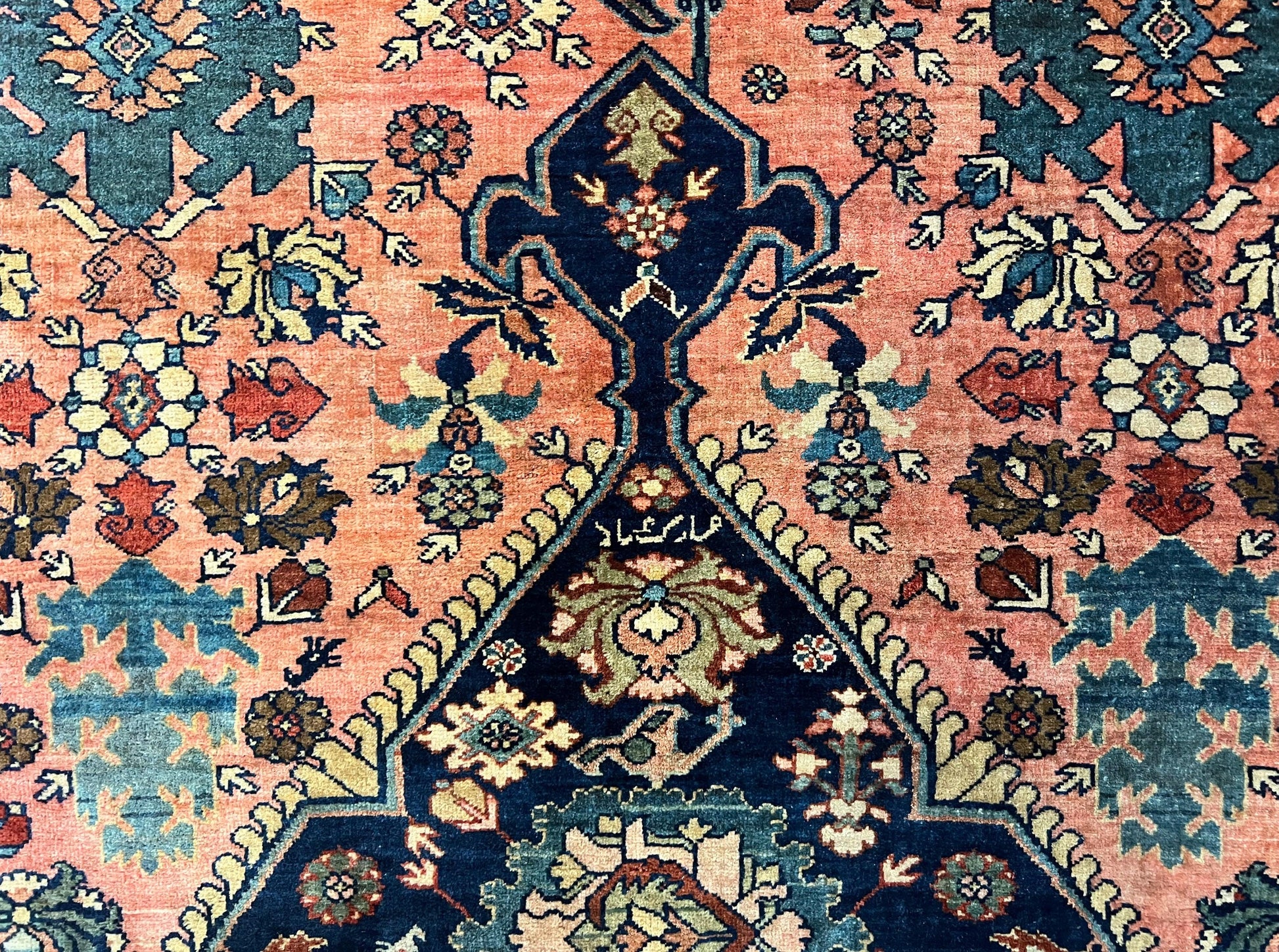 Rare Persian Sarouk Farahan Rug 9x15 – Antique Wool Carpet, Signed By Master Weaver-4