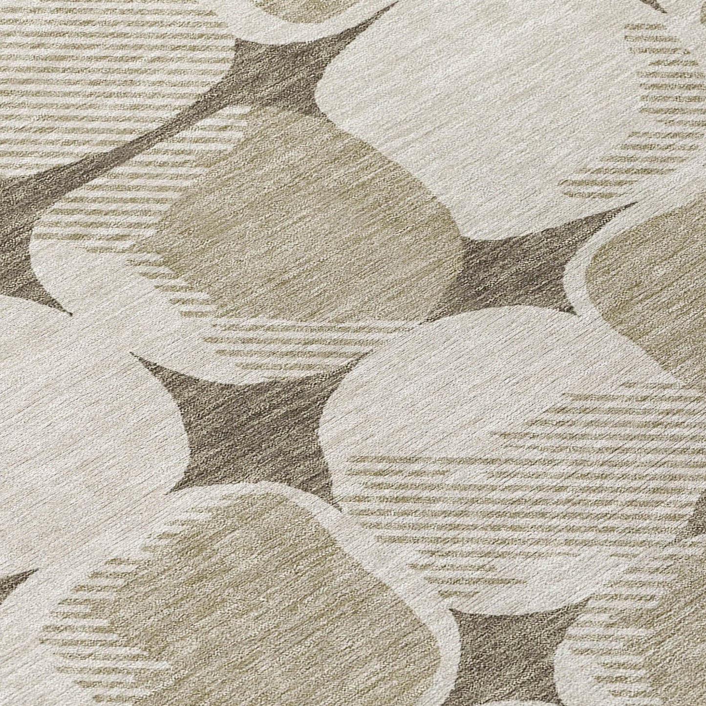10' X 14' Taupe Beige And Gray Abstract Washable Indoor Outdoor Area Rug