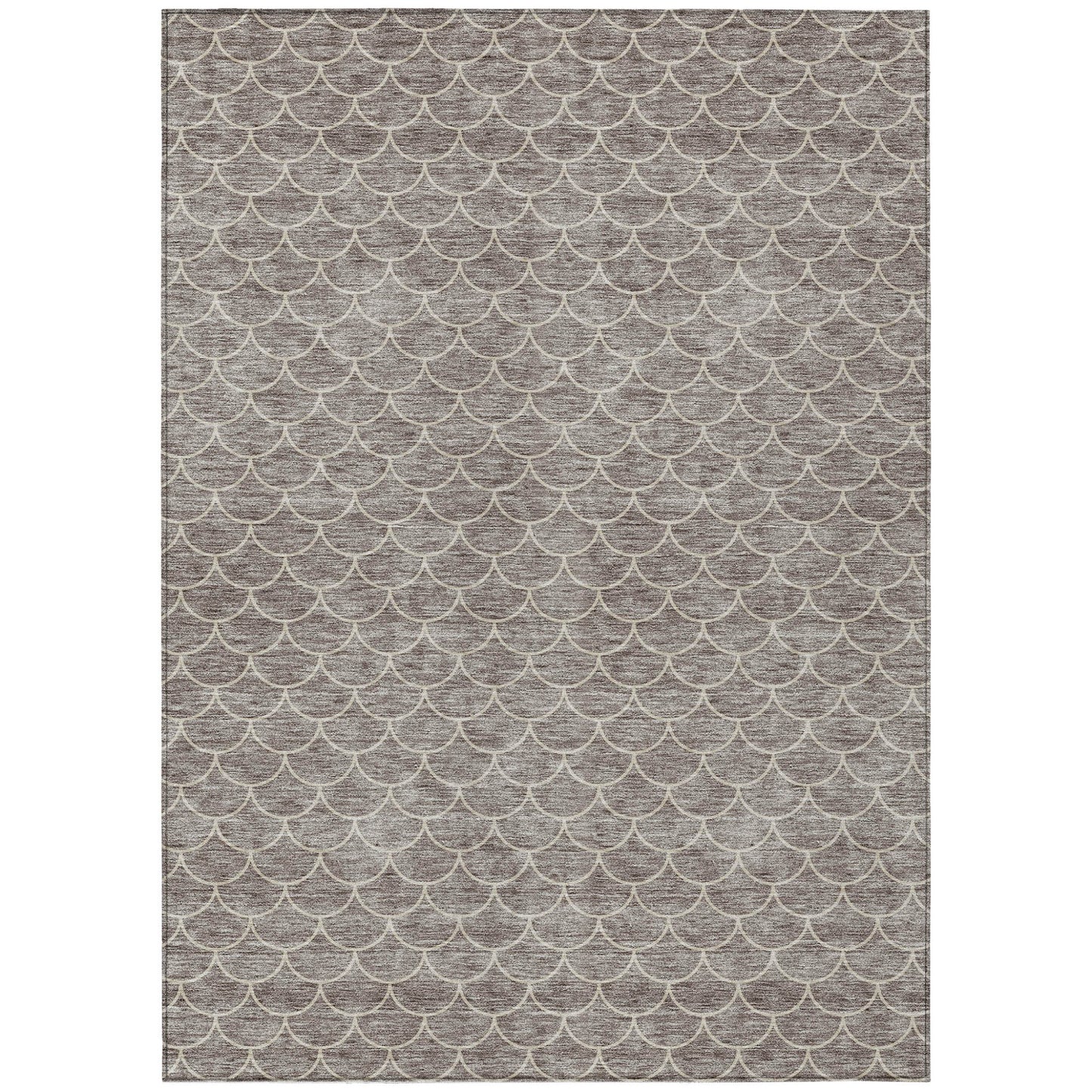 3' X 5' Taupe And Beige Geometric Washable Indoor Outdoor Area Rug