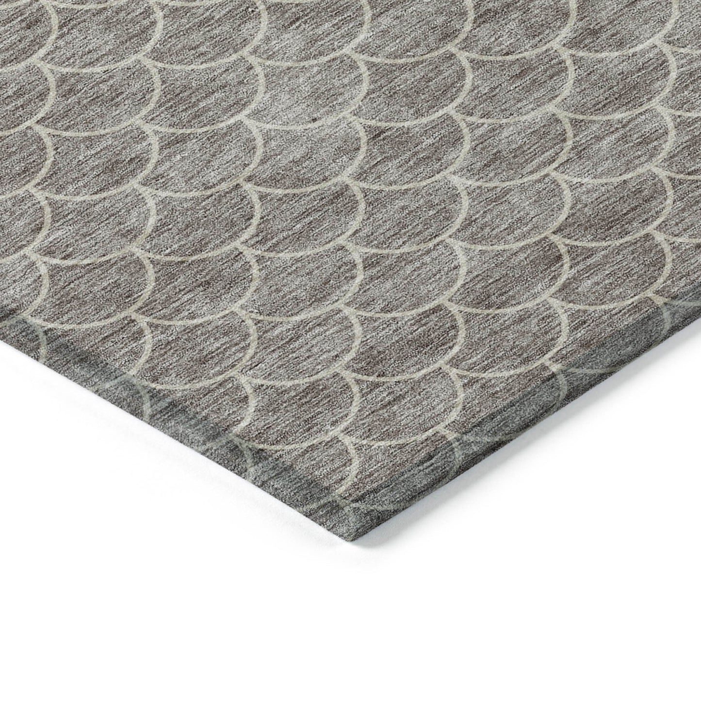 3' X 5' Taupe And Beige Geometric Washable Indoor Outdoor Area Rug