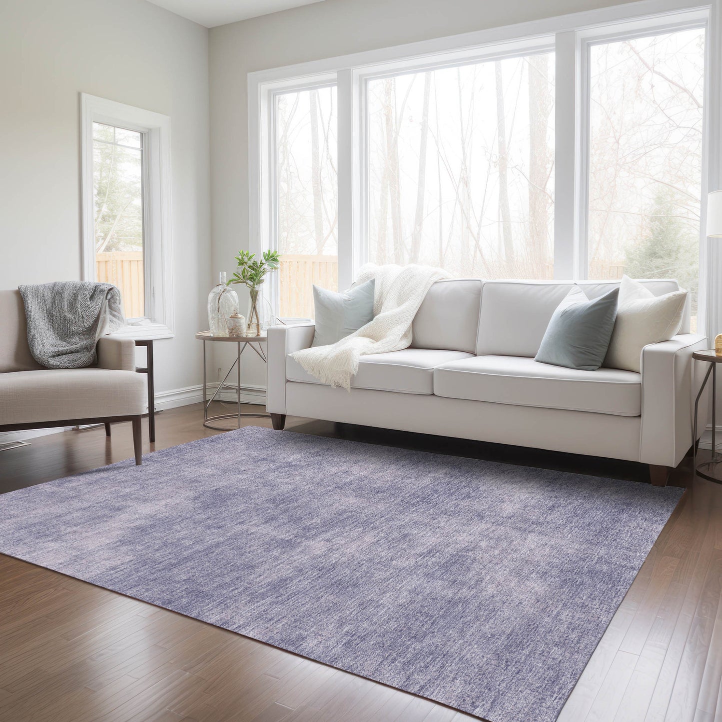 3' X 5' Purple Washable Indoor Outdoor Area Rug