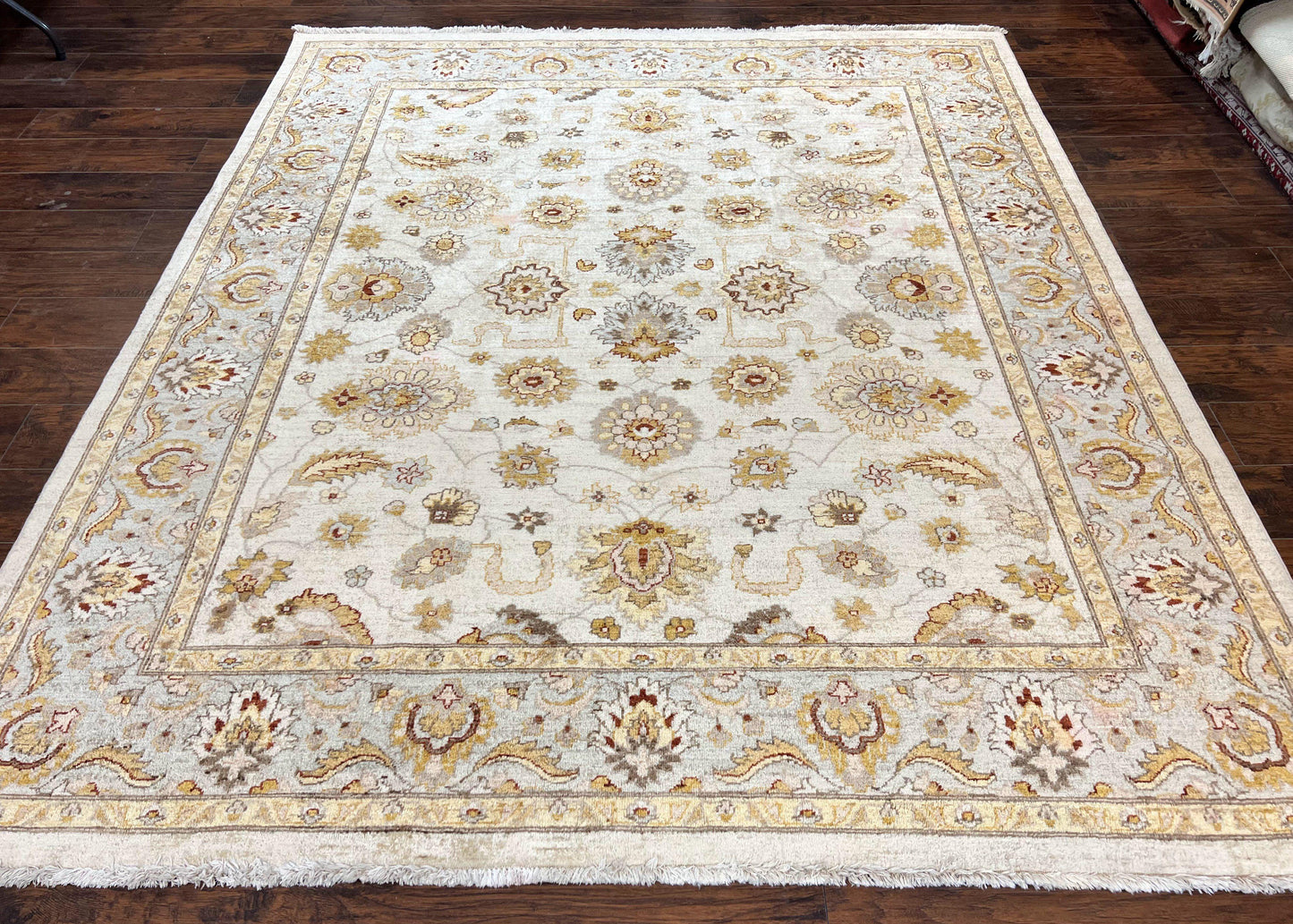 Peshawar Rug 8x10, Oushak Rug, Neutral Colors Hand Knotted Farmhouse Rug
