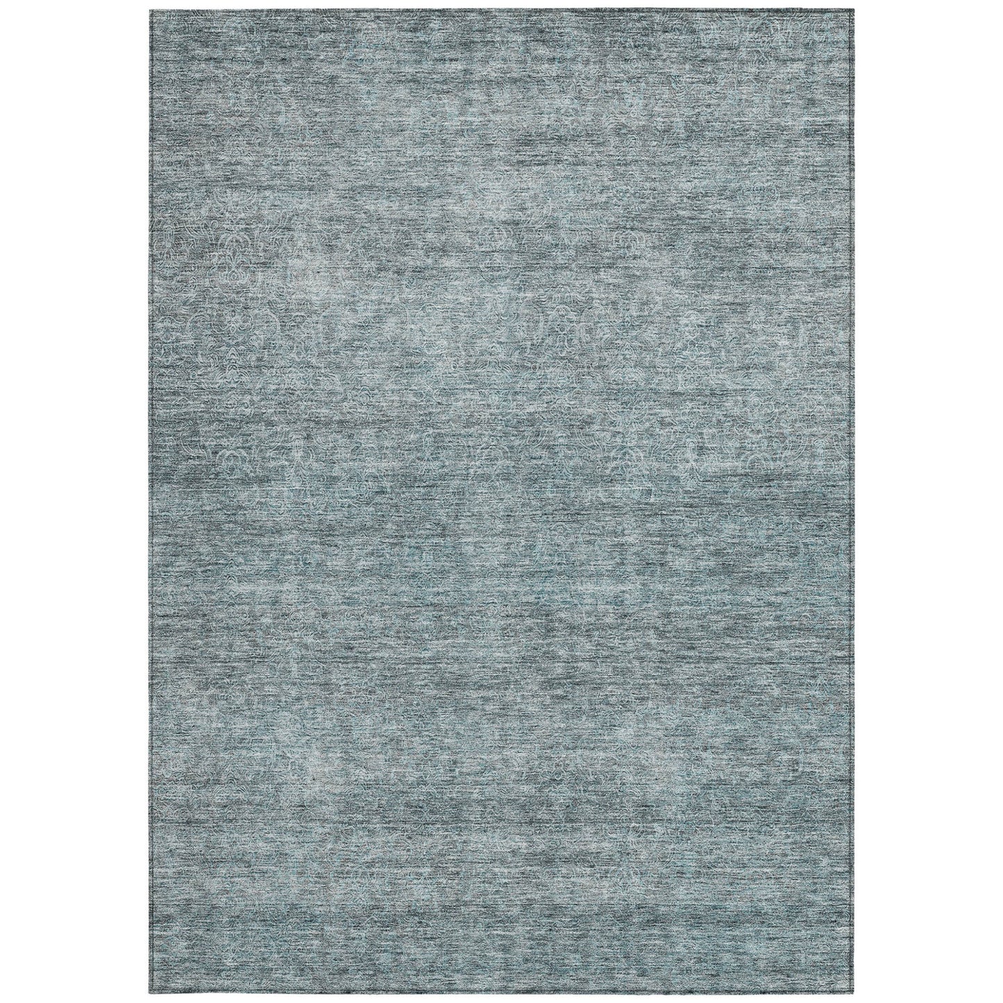 3' X 5' Blue And Ivory Abstract Washable Indoor Outdoor Area Rug