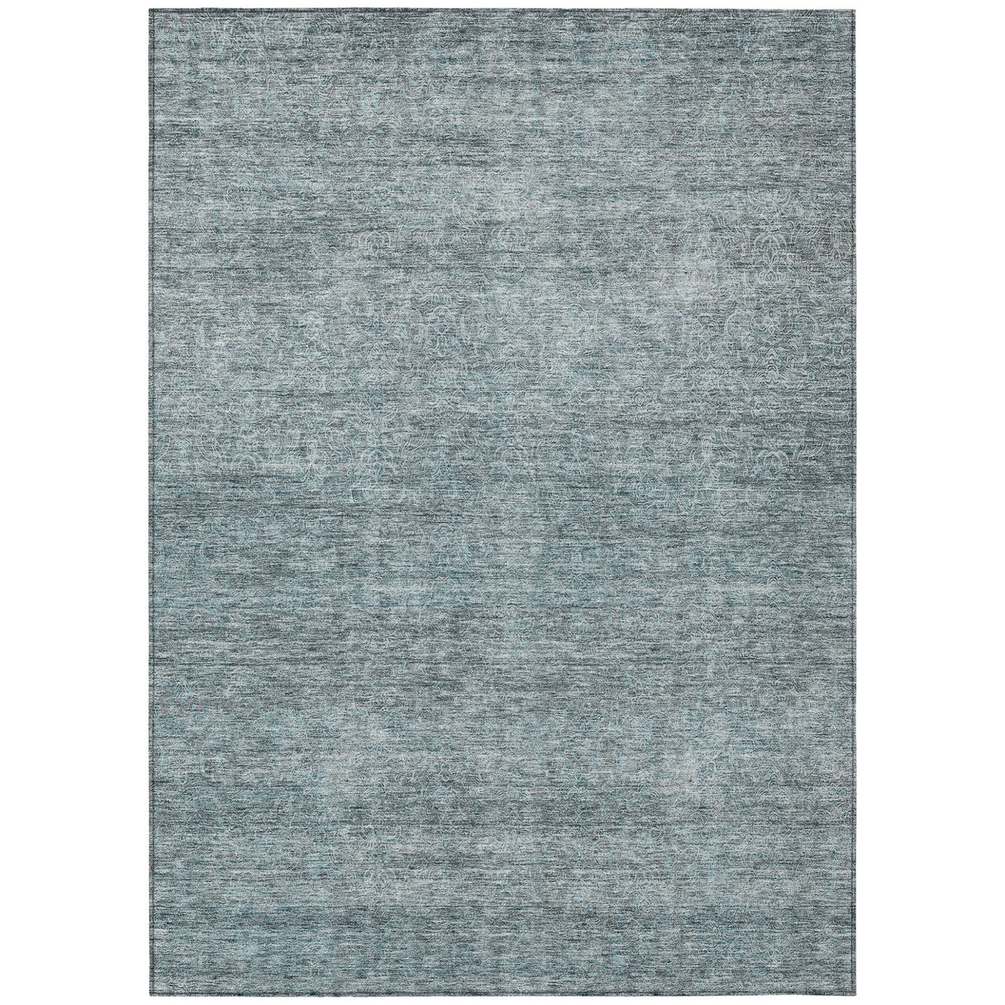 3' X 5' Blue And Ivory Abstract Washable Indoor Outdoor Area Rug