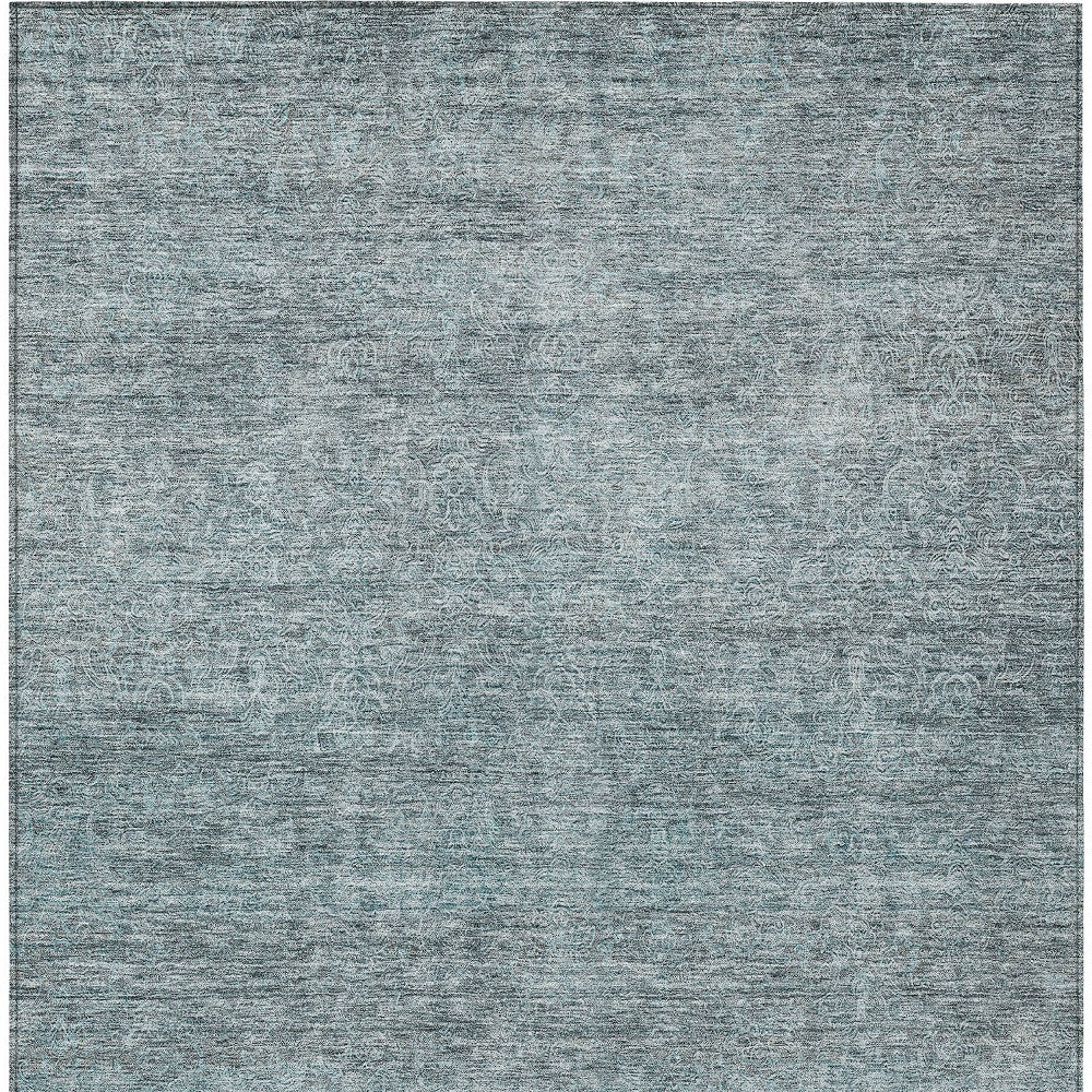 3' X 5' Blue And Ivory Abstract Washable Indoor Outdoor Area Rug
