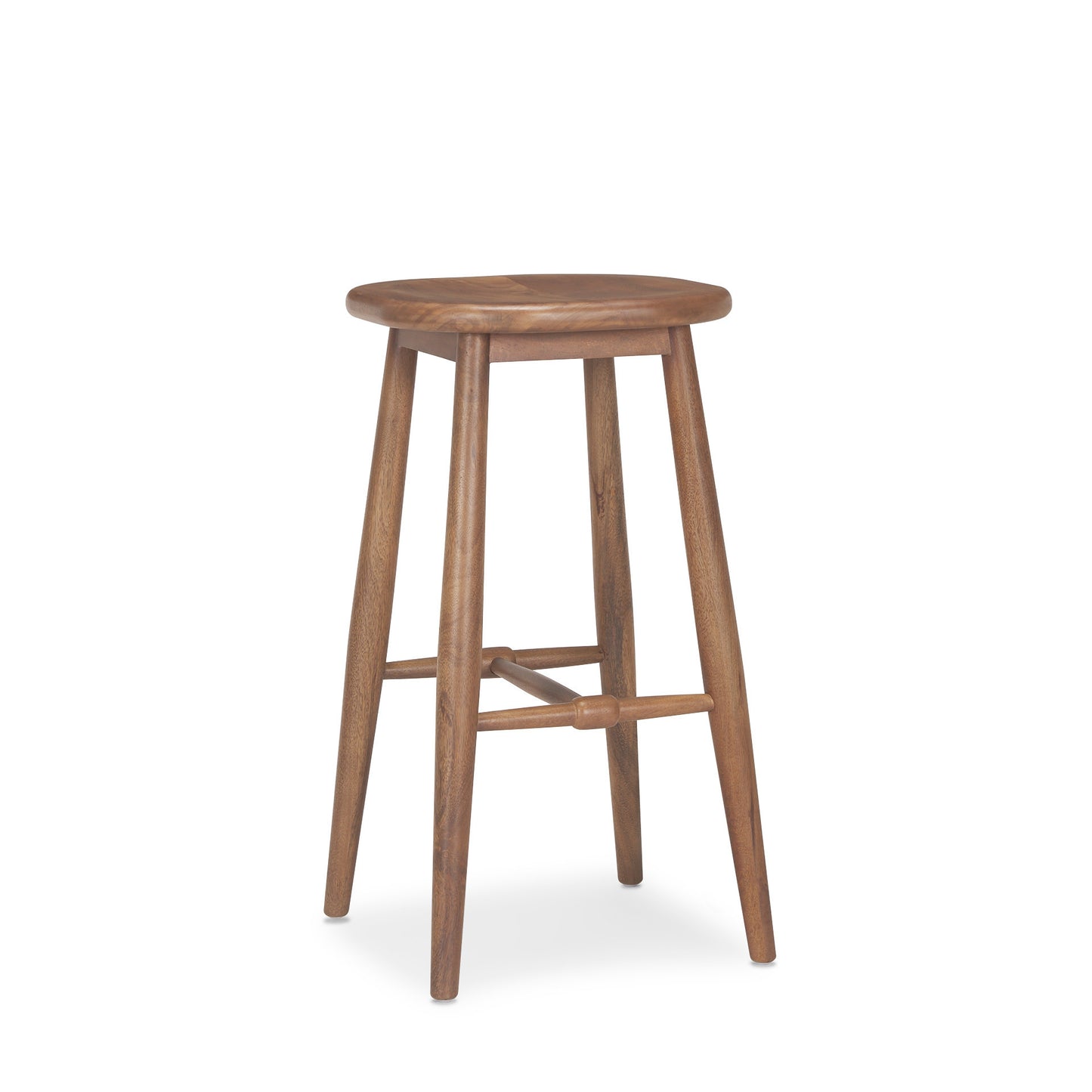 30" Natural Solid Wood Backless Bar Height Bar Chair