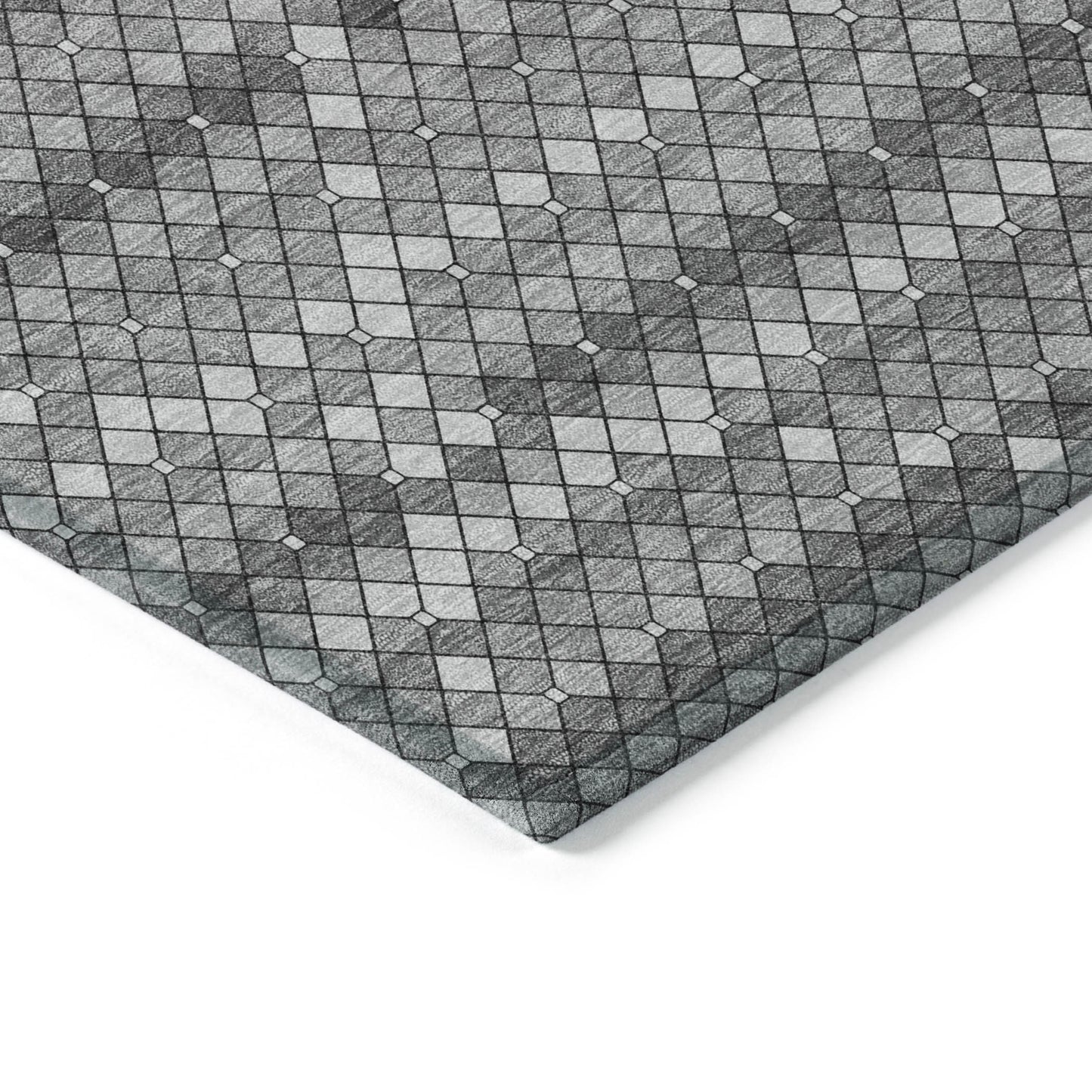 10' X 14' Gray And Silver Geometric Washable Indoor Outdoor Area Rug