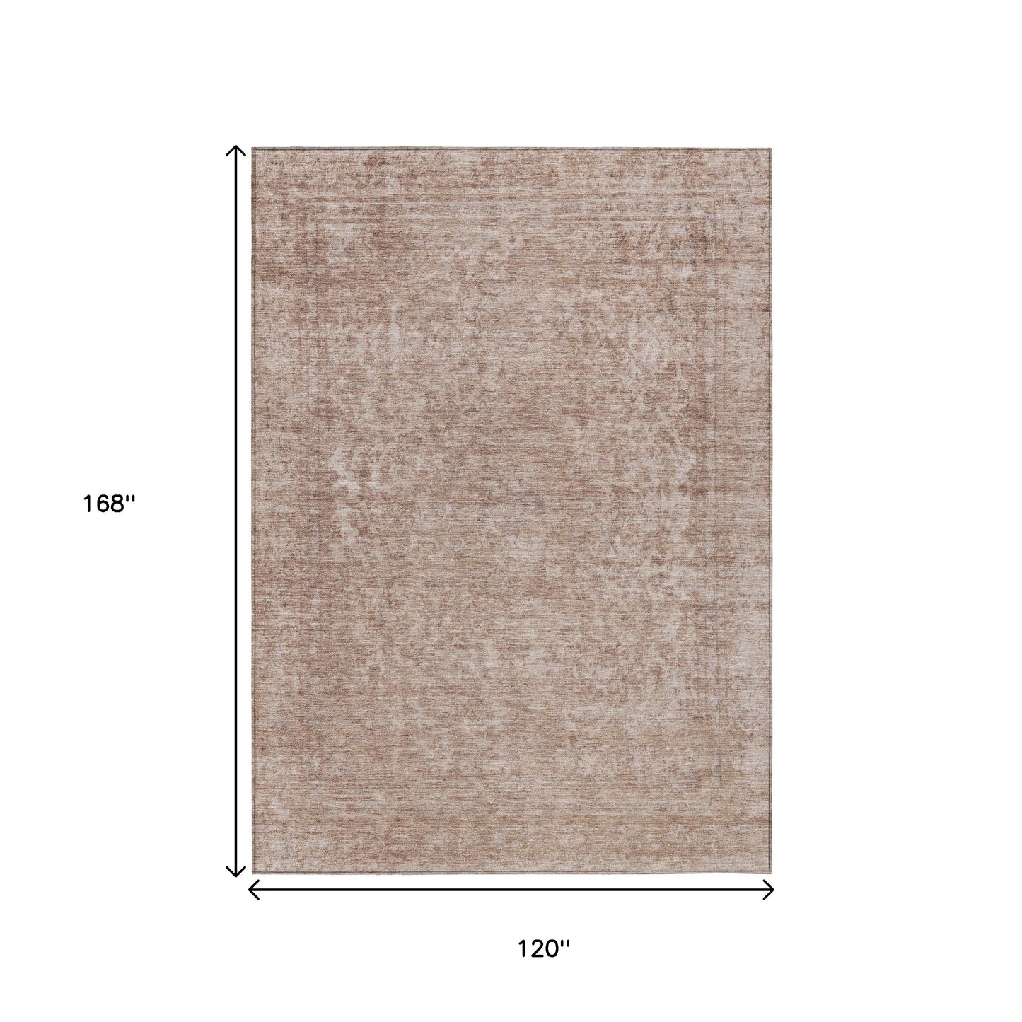 10' X 14' Copper And Beige Abstract Washable Indoor Outdoor Area Rug