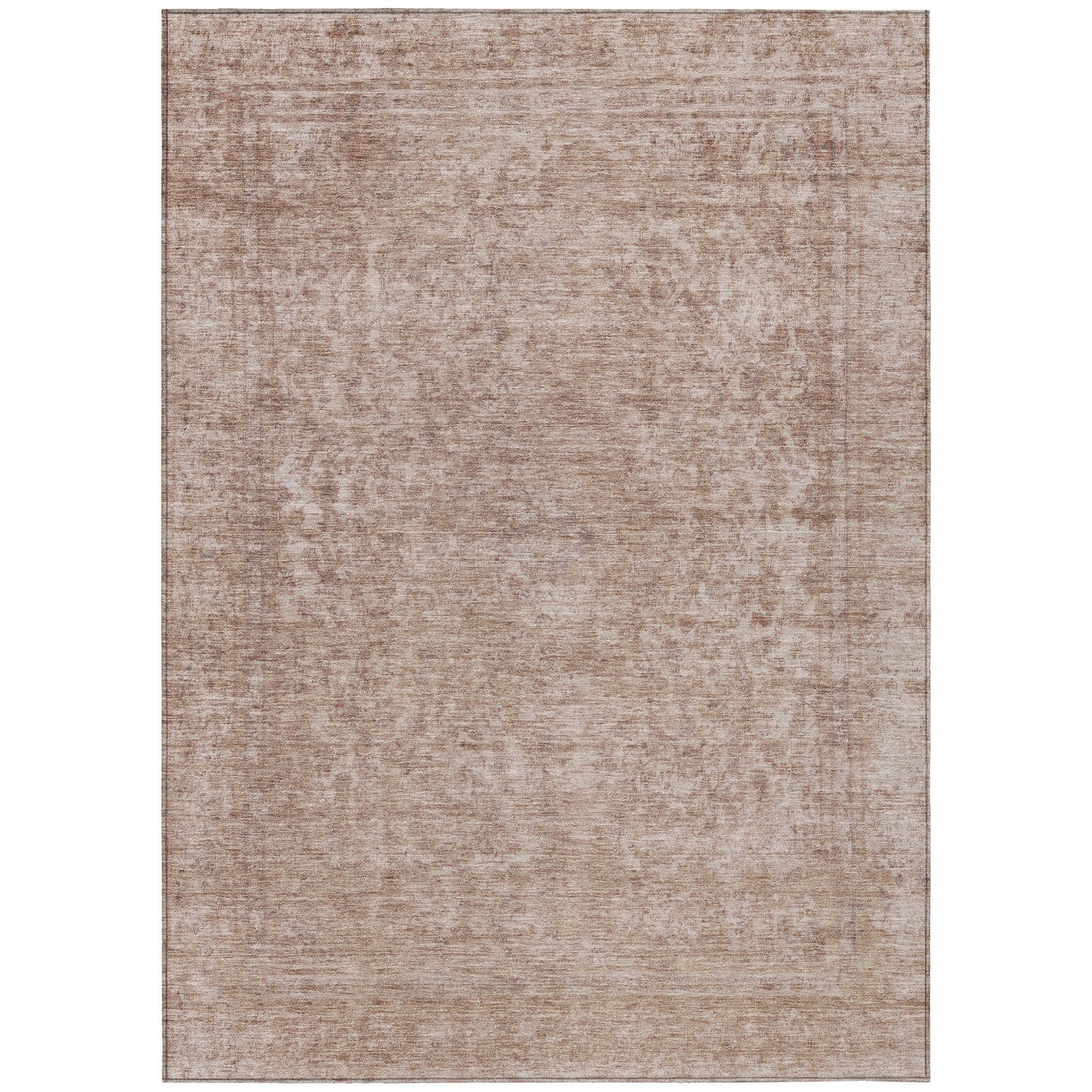 10' X 14' Copper And Beige Abstract Washable Indoor Outdoor Area Rug