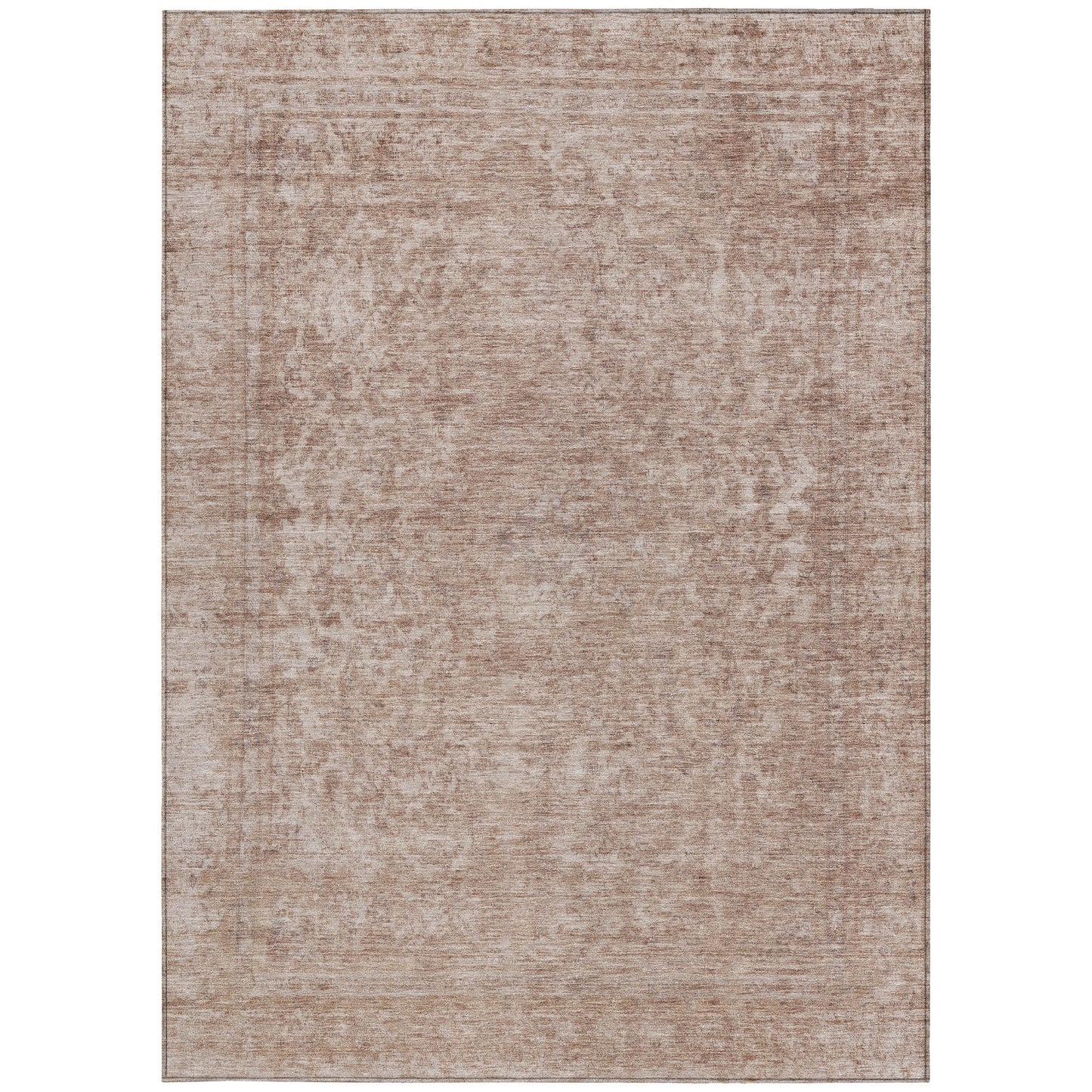 10' X 14' Copper And Beige Abstract Washable Indoor Outdoor Area Rug