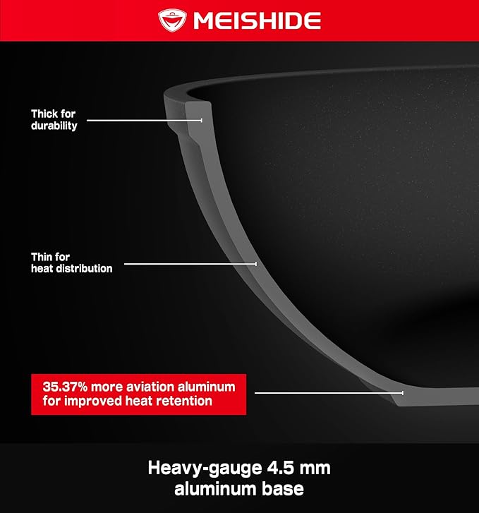 Pots and Pans Set Nonstick 8Pcs Cookware Sets, PFAS/PFOS/PFOA/BPA Free Induction Cookware Non-Stick Cooking Set with Frying Pans & Saucepans, Black