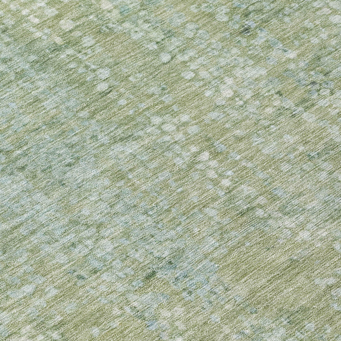 10' X 14' Green And Ivory Abstract Washable Indoor Outdoor Area Rug