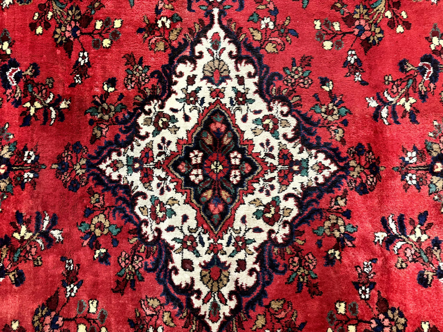 Palace Size Persian Rug 11x18, Red, Bibikabad Rug, Handmade Large Wool Carpet, Persian Hamadan Rug, Dargazin Rug