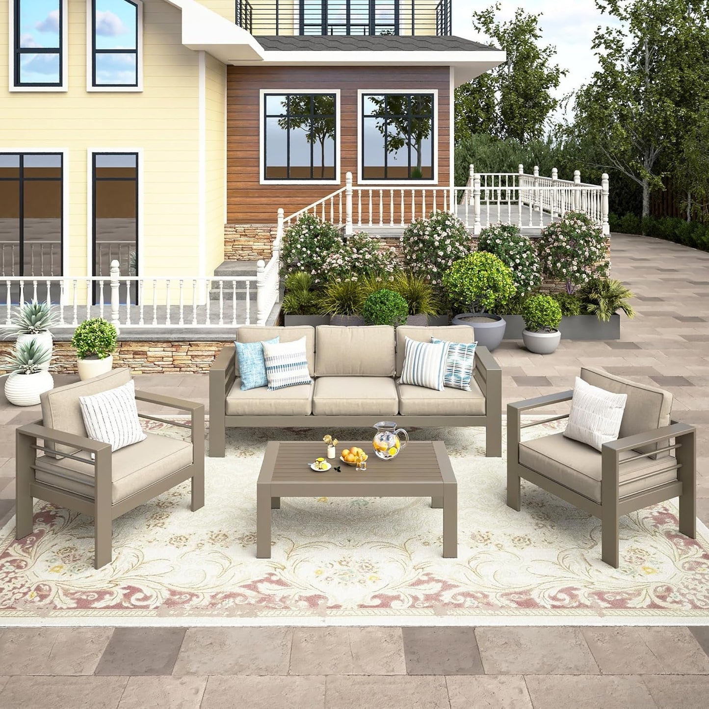 Outdoor Patio Furniture Set with Upgraded Cushions