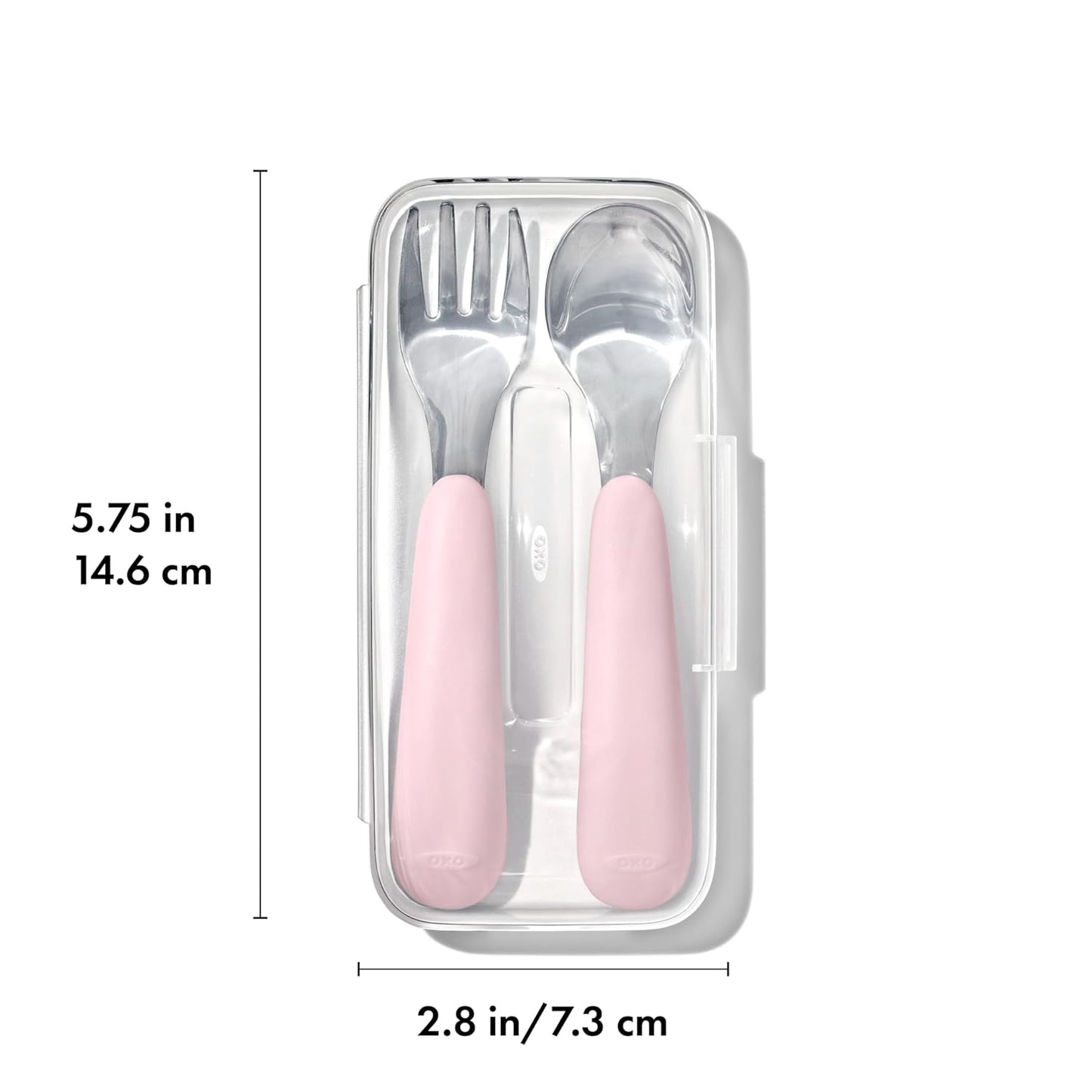OXO Tot On-The-Go Fork and Spoon Set - Blossom